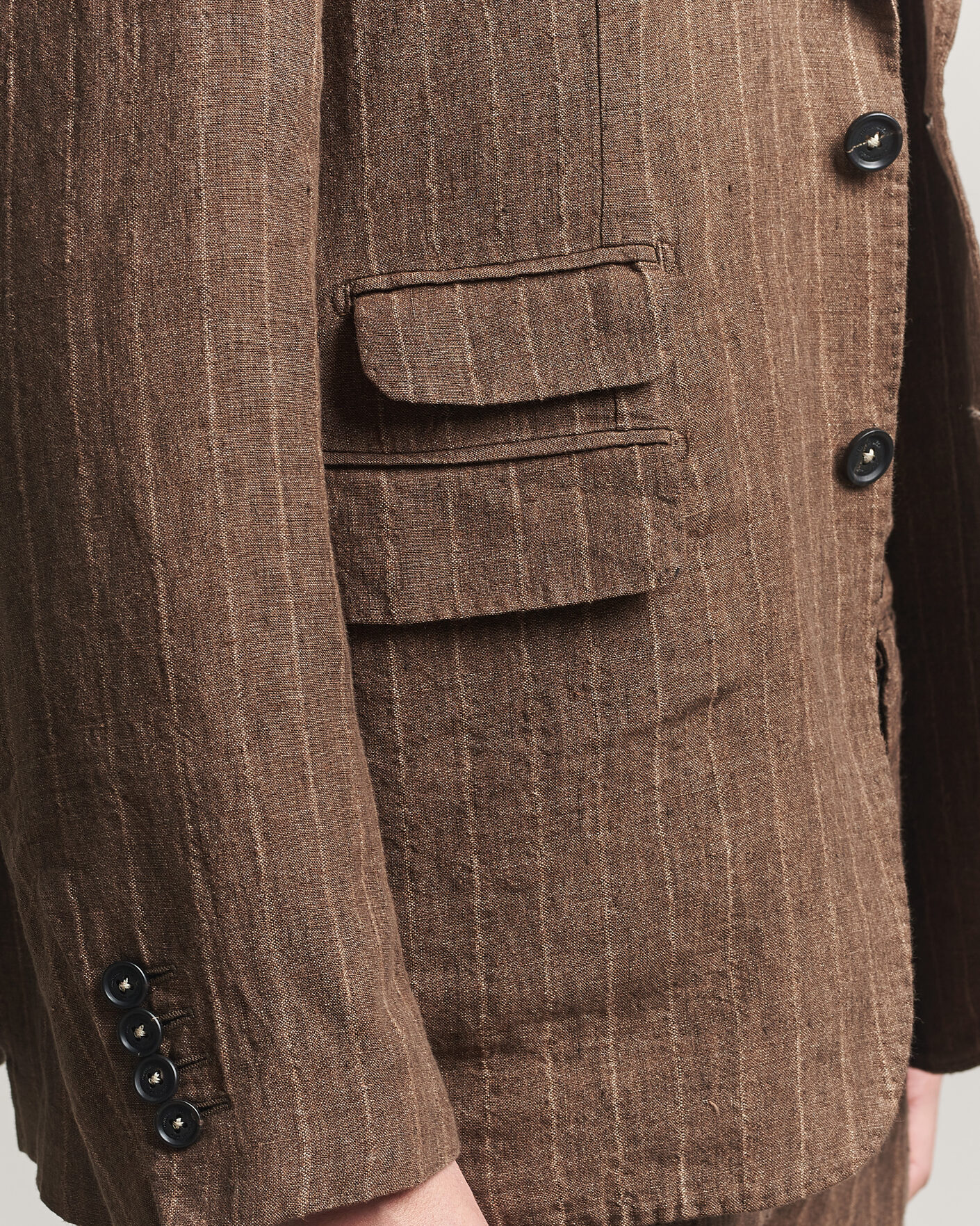 Herre | Dresser | Massimo Alba | Sloop Linen Suit Brown Pinstripe