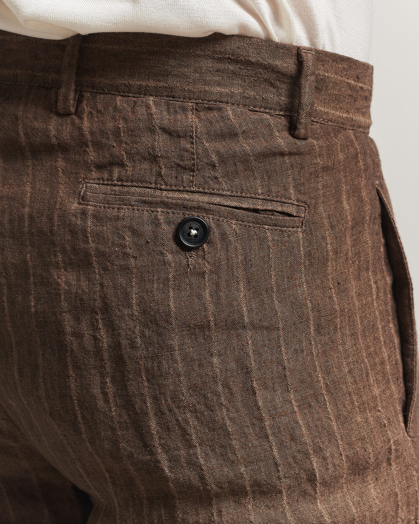 Herre | Dresser | Massimo Alba | Sloop Linen Suit Brown Pinstripe