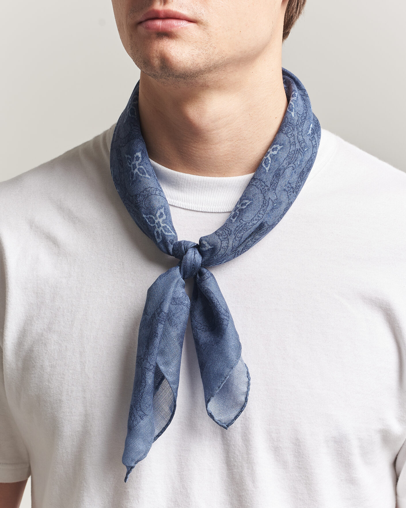 Herre | Scarves | Massimo Alba | Cashmere/Silk Bandana Navy