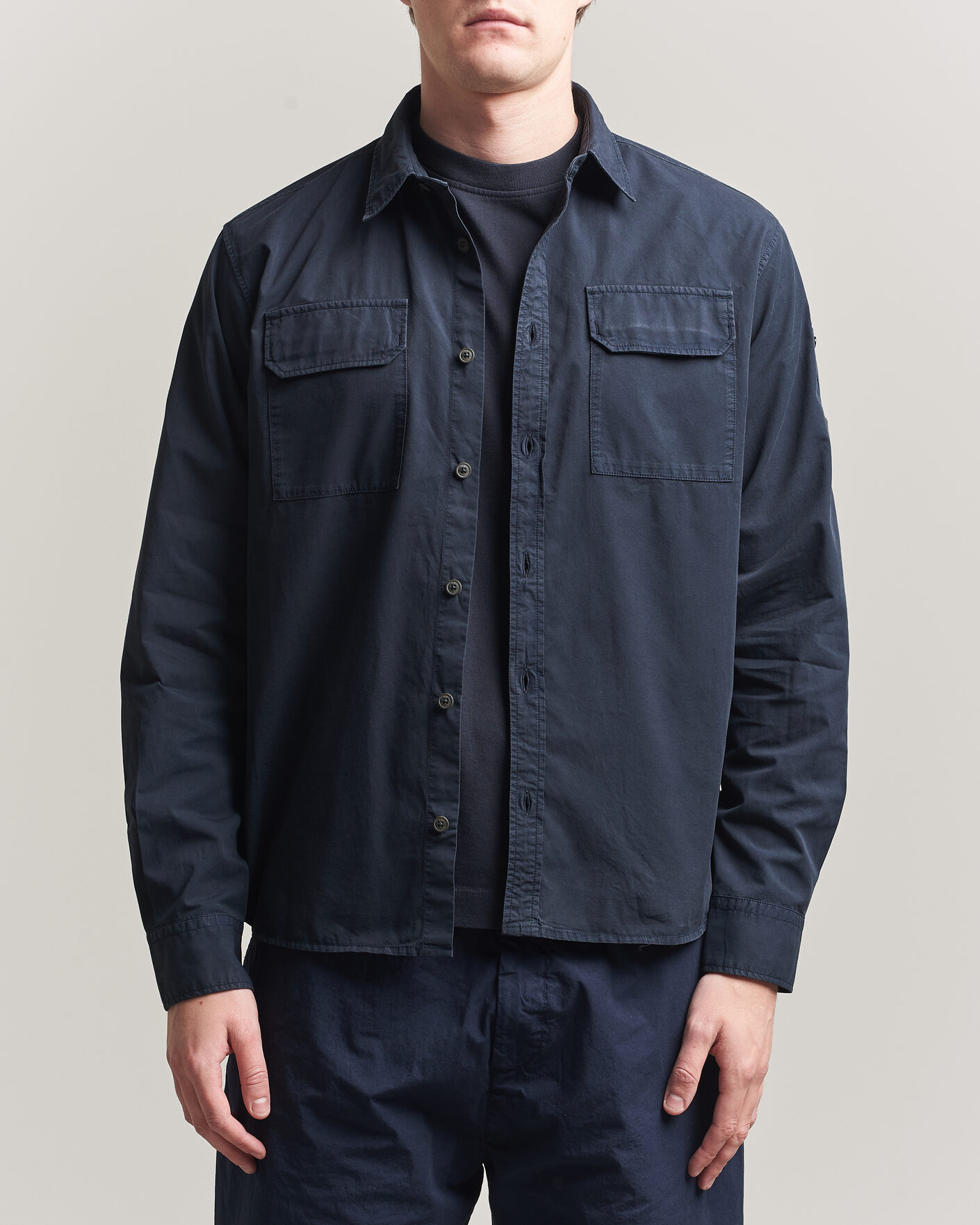 Herre | Skjorter | C.P. Company | Organic Gabardine Pocket Shirt Navy