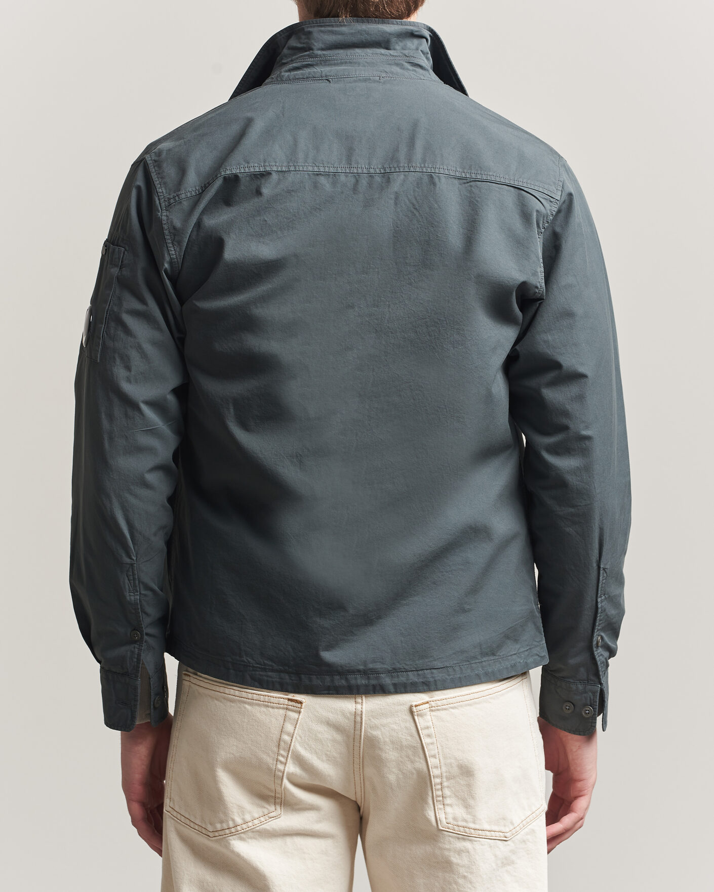 Herre | Skjorter | C.P. Company | Garment Dyed Gabardine Zip Overshirt Dark Grey