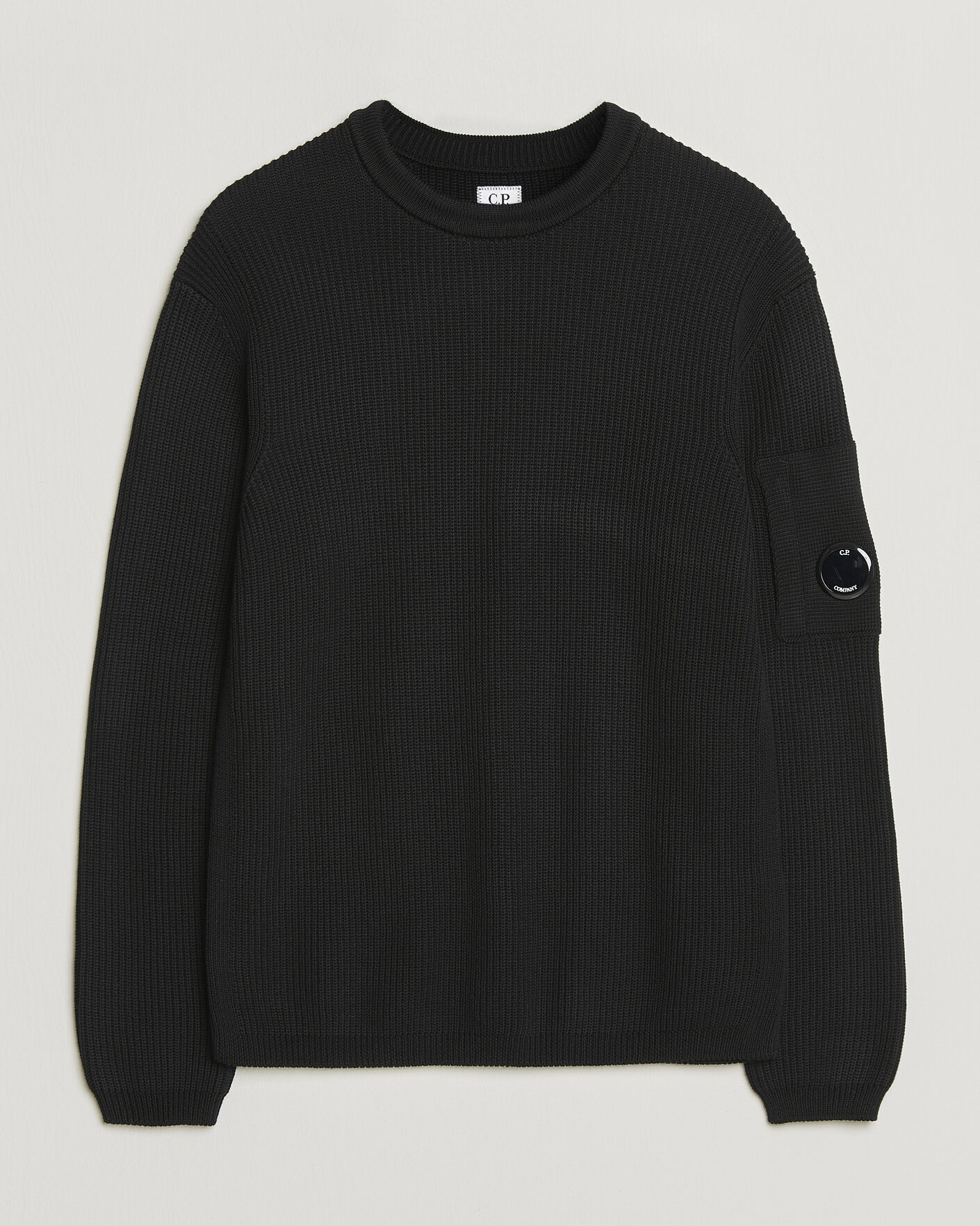 Herre | Gensere | C.P. Company | Sea Island Knitted Cotton Crewneck Black
