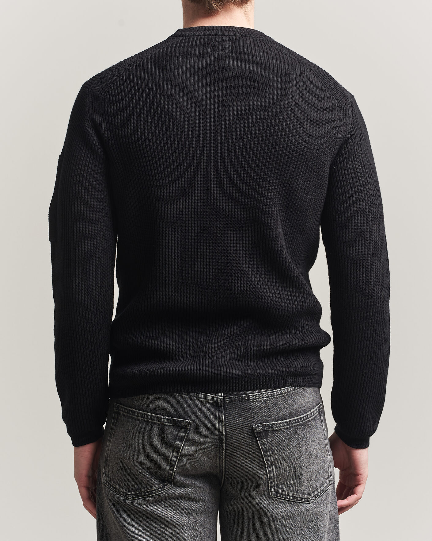 Herre | Gensere | C.P. Company | Sea Island Knitted Cotton Crewneck Black