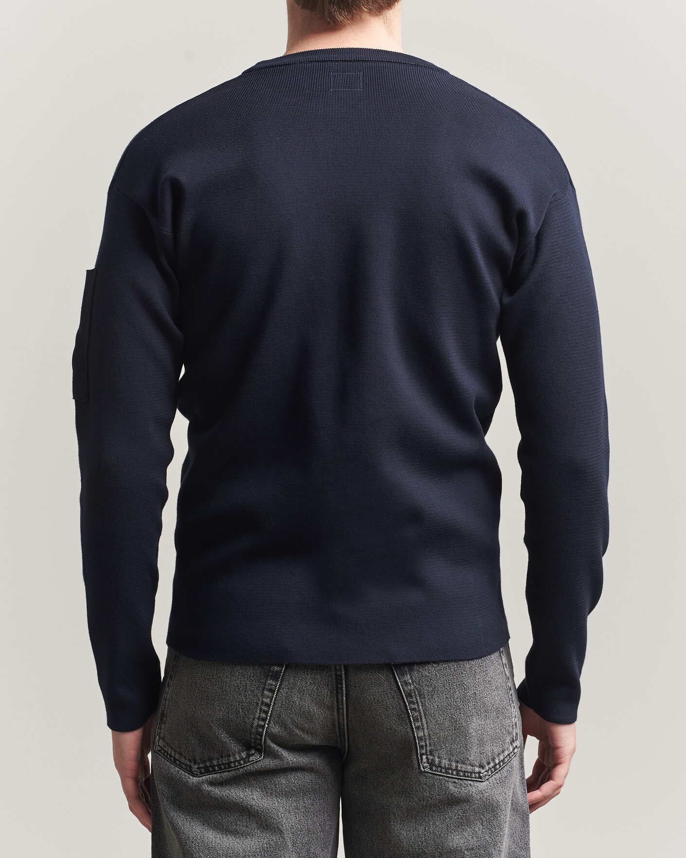 Herre | Gensere | C.P. Company | Sea Island Fine Knit Cotton Lens Crewneck Navy