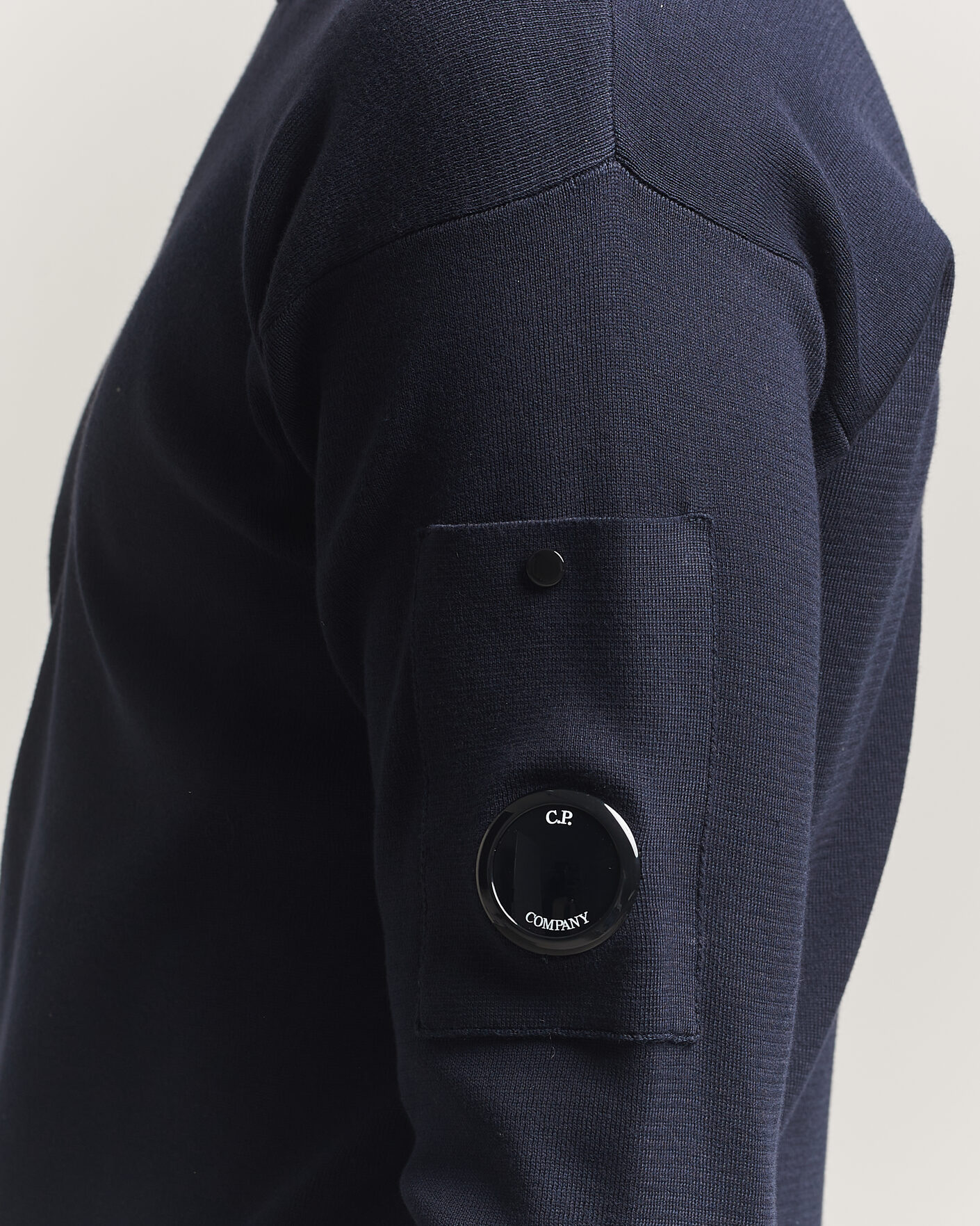 Herre | Gensere | C.P. Company | Sea Island Fine Knit Cotton Lens Crewneck Navy