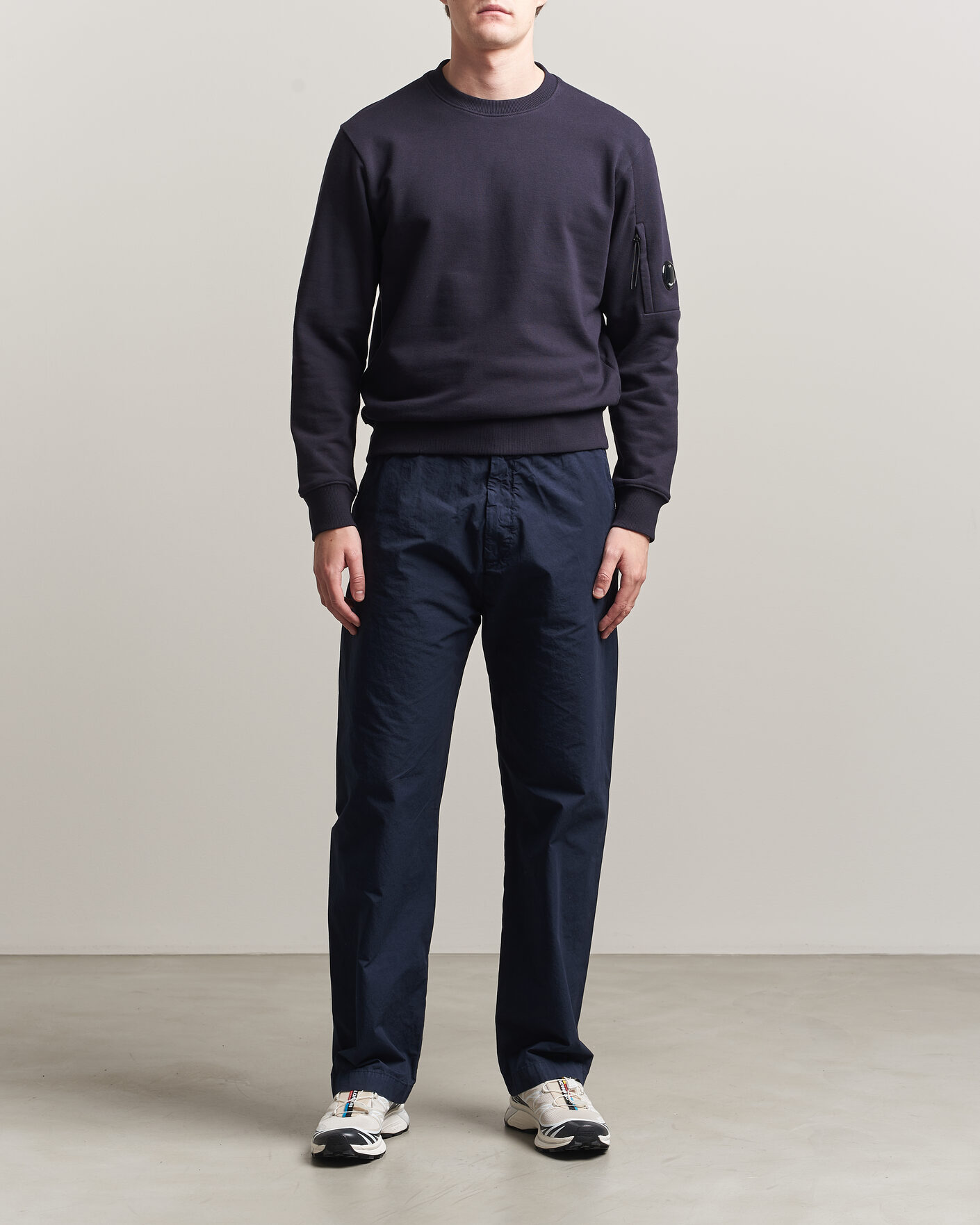 Herre | Gensere | C.P. Company | Diagonal Raised Fleece Lens Sweatshirt Navy
