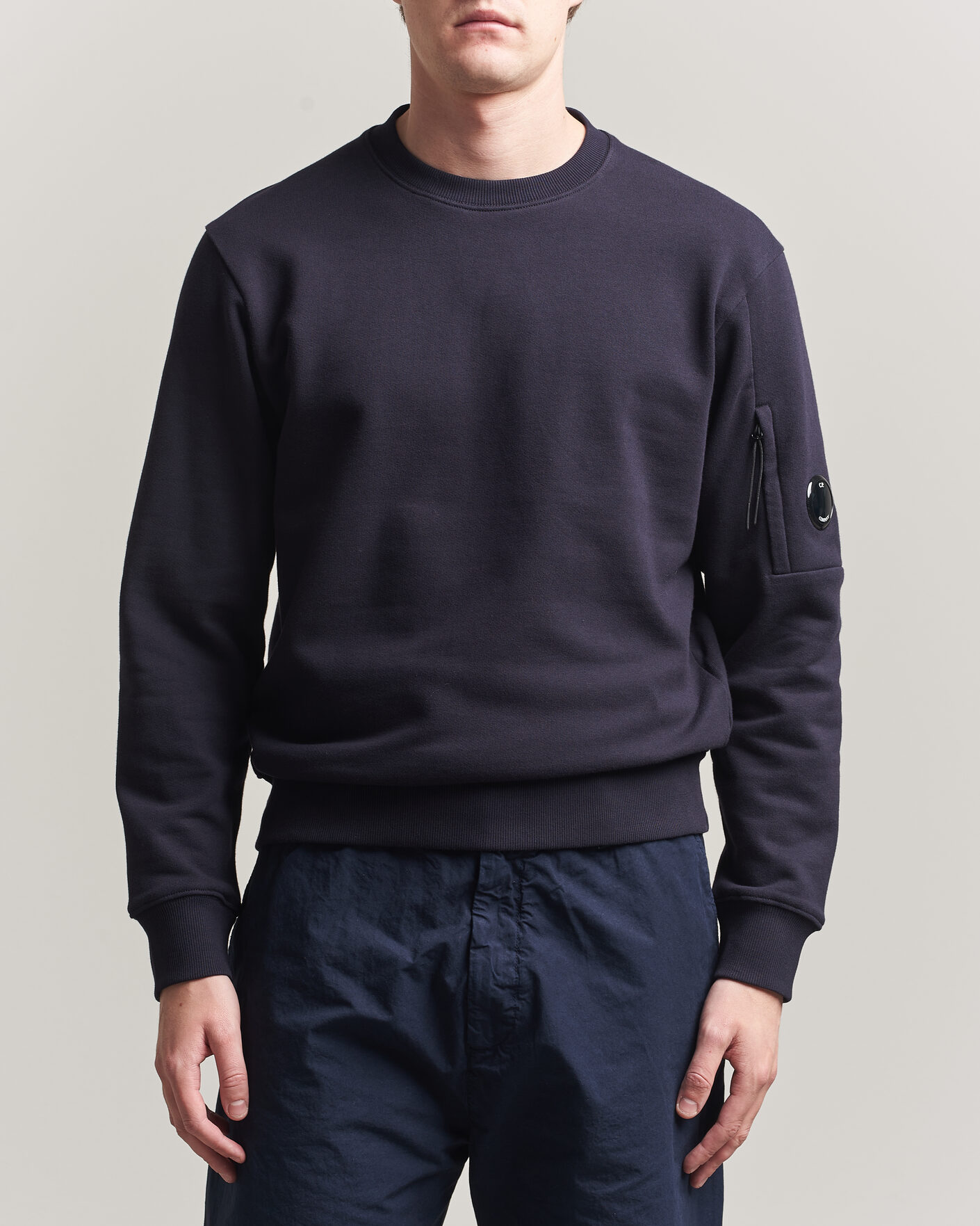 Herre | Gensere | C.P. Company | Diagonal Raised Fleece Lens Sweatshirt Navy