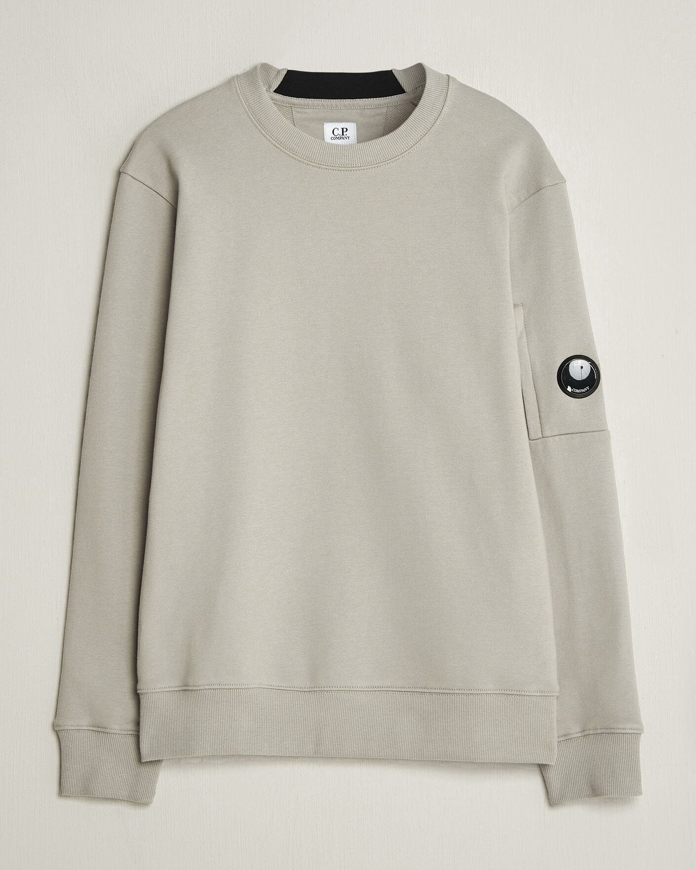 C.P. Company Diagonal Raised Fleece Lens Sweatshirt Light Grey hos