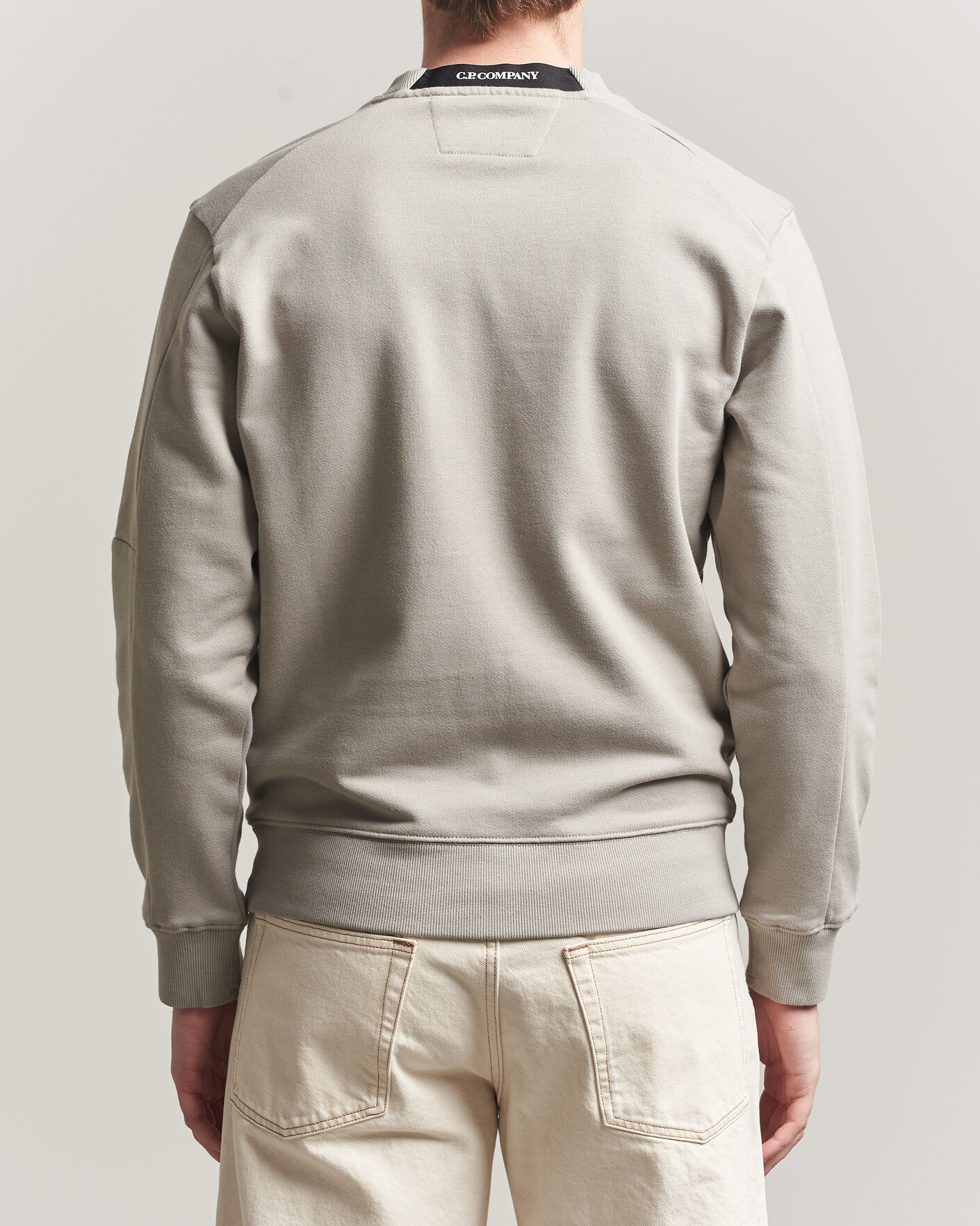 Herre | Gensere | C.P. Company | Diagonal Raised Fleece Lens Sweatshirt Light Grey