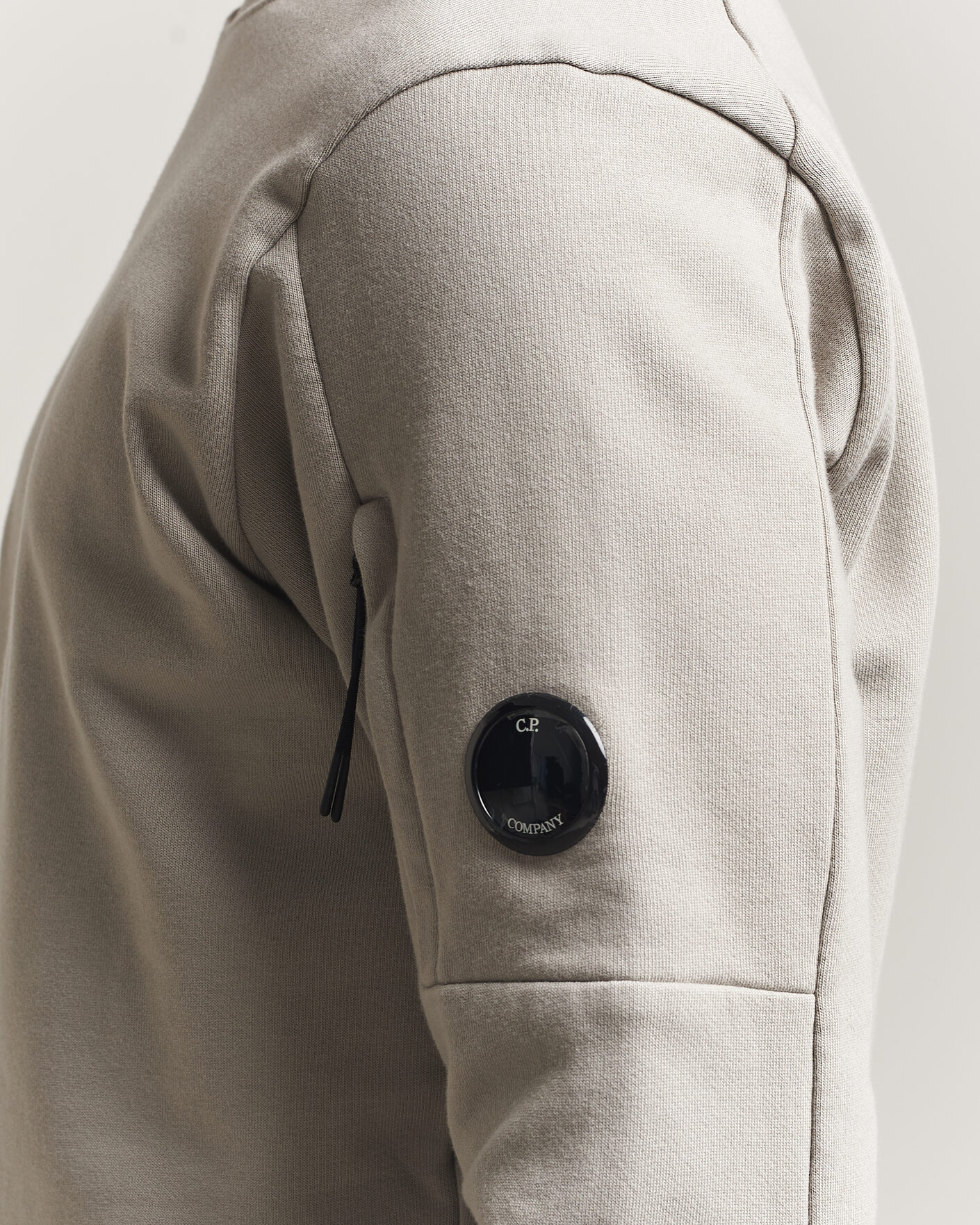 Herre | Gensere | C.P. Company | Diagonal Raised Fleece Lens Sweatshirt Light Grey