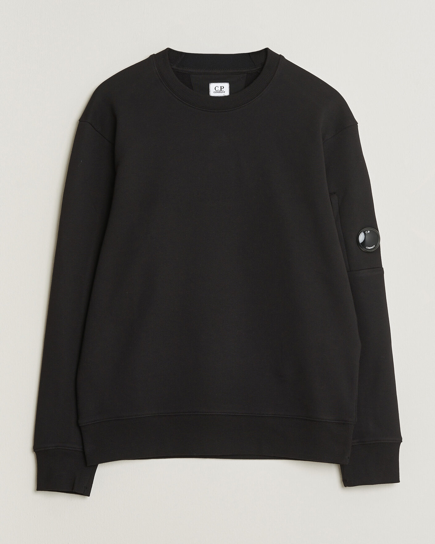 Herre | Gensere | C.P. Company | Diagonal Raised Fleece Lens Sweatshirt Black