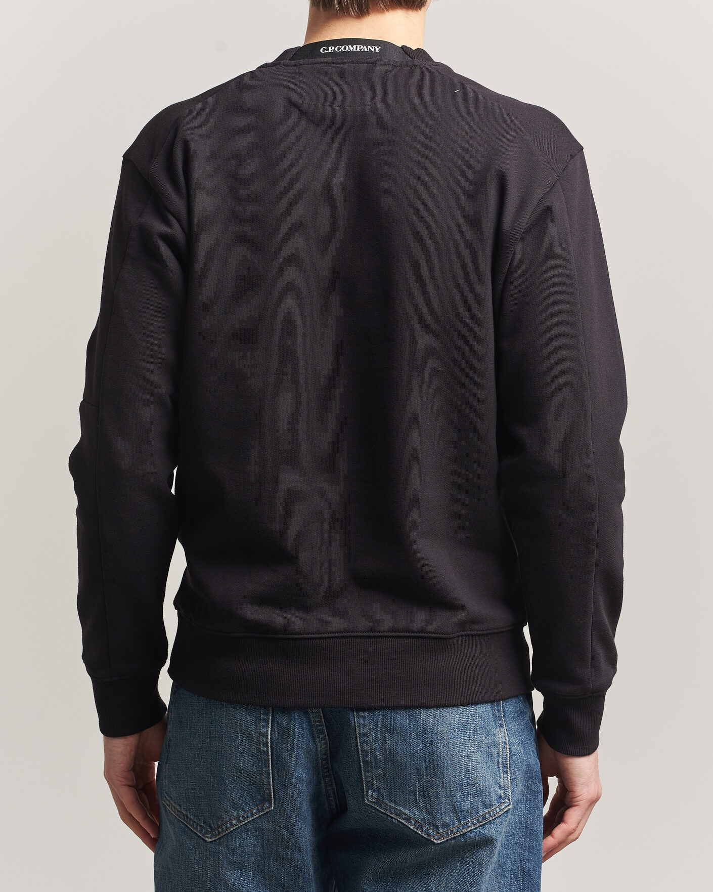 Herre | Gensere | C.P. Company | Diagonal Raised Fleece Lens Sweatshirt Black