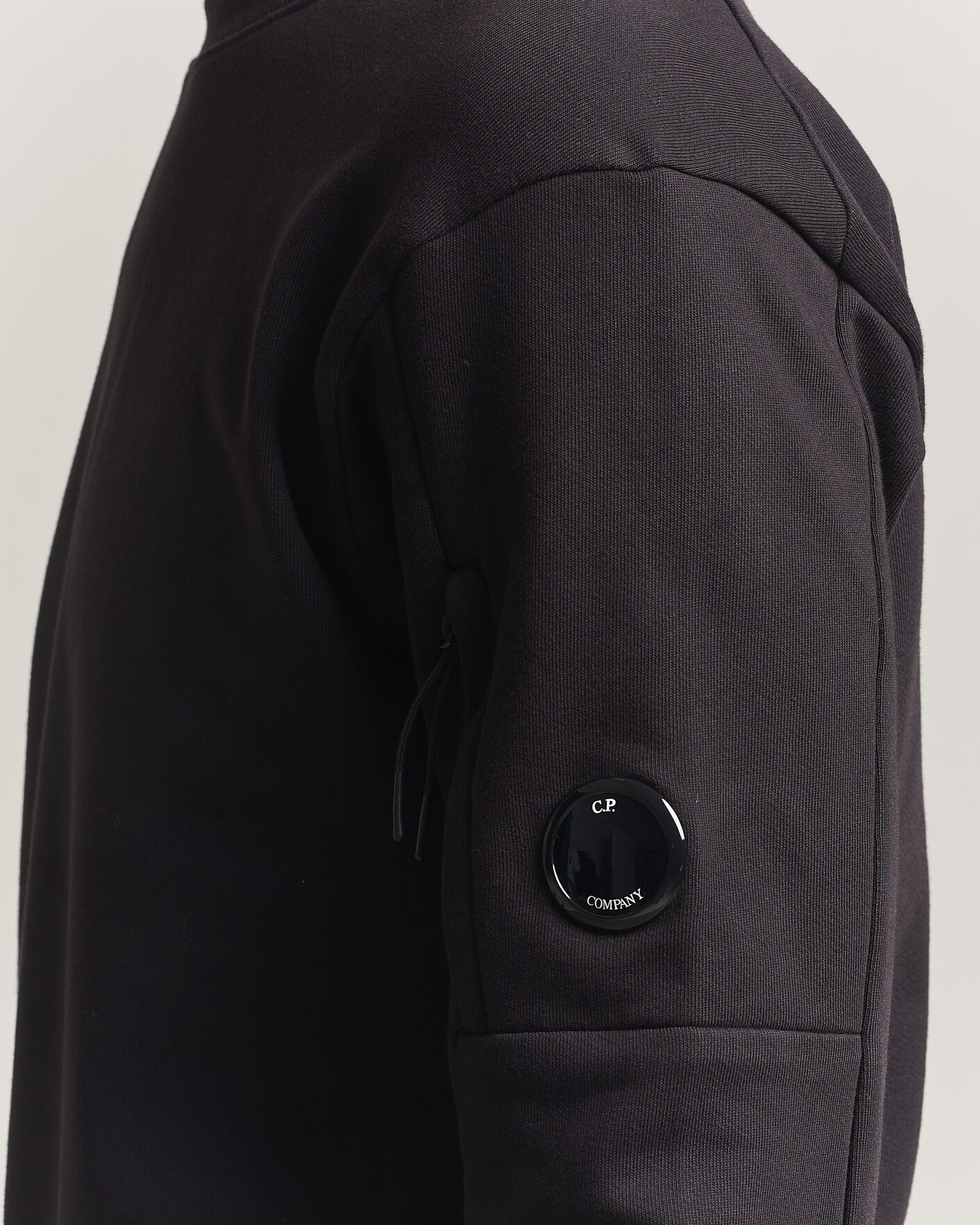 Herre | Gensere | C.P. Company | Diagonal Raised Fleece Lens Sweatshirt Black