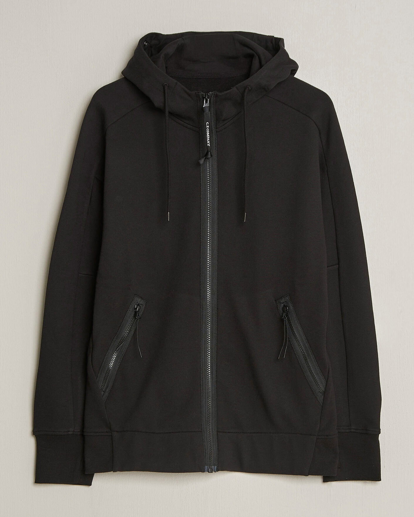 Herre | Gensere | C.P. Company | Diagonal Raised Fleece Full Zip Goggle Hoodie Black