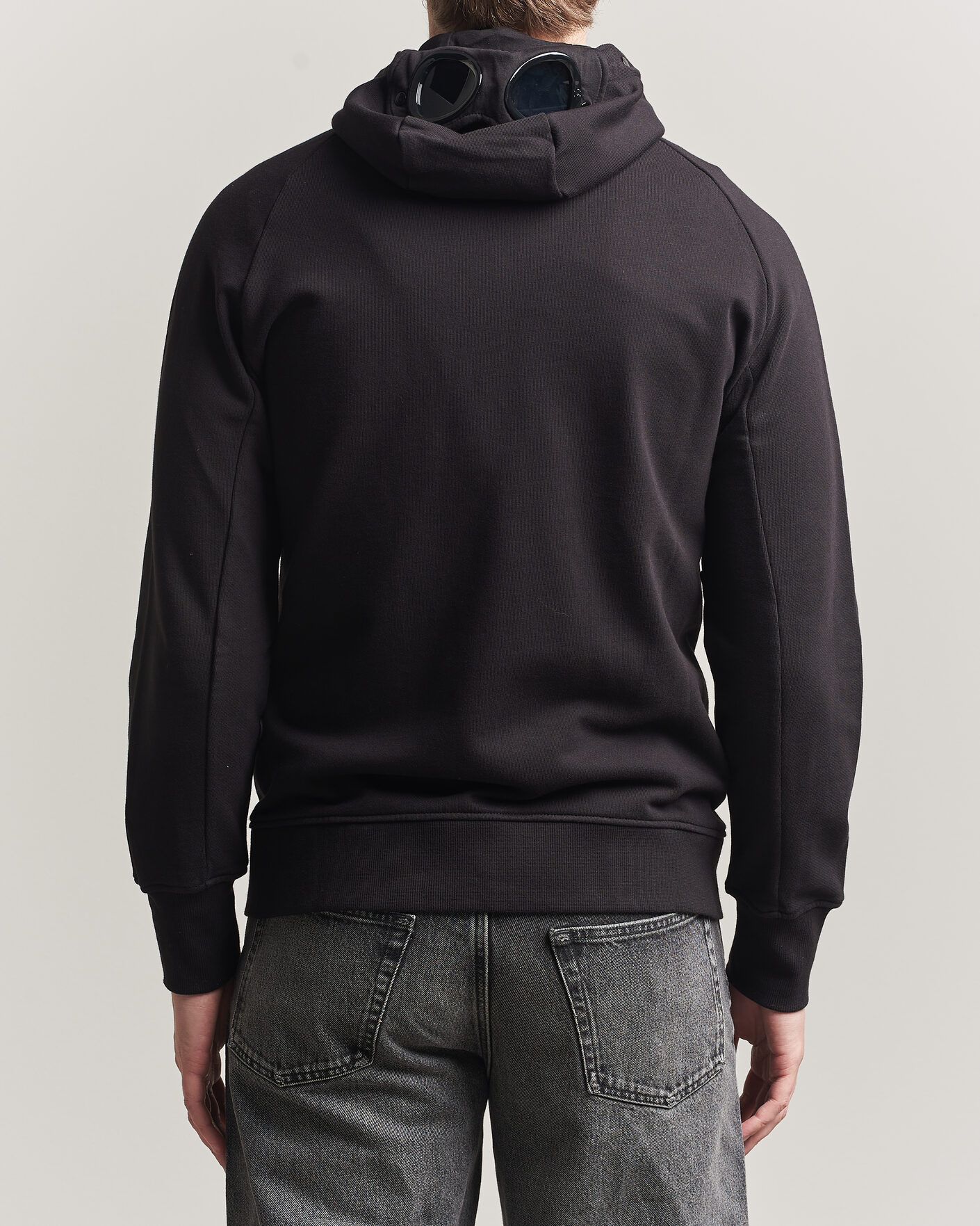 Herre | Gensere | C.P. Company | Diagonal Raised Fleece Full Zip Goggle Hoodie Black