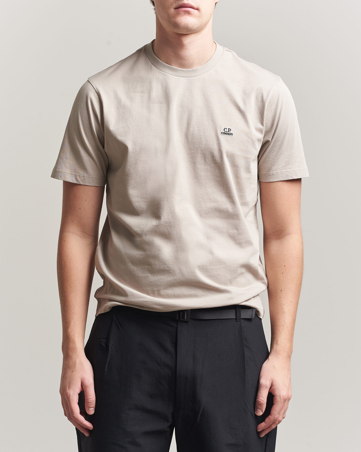 Herre | T-Shirts | C.P. Company | Short Sleeve Small Logo T-Shirt Light Grey