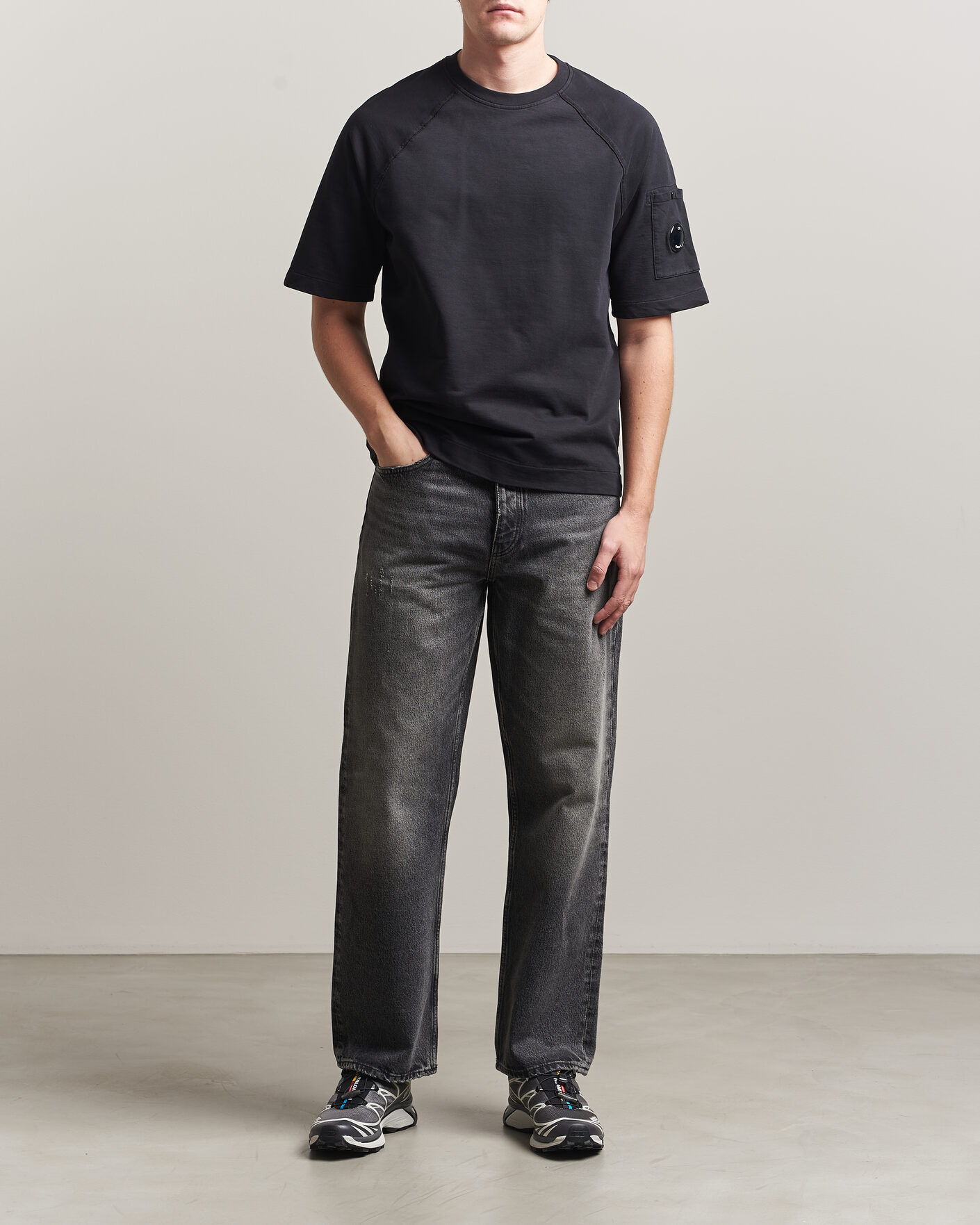 Herre | T-Shirts | C.P. Company | Heavy Weight Lens T-Shirt Black