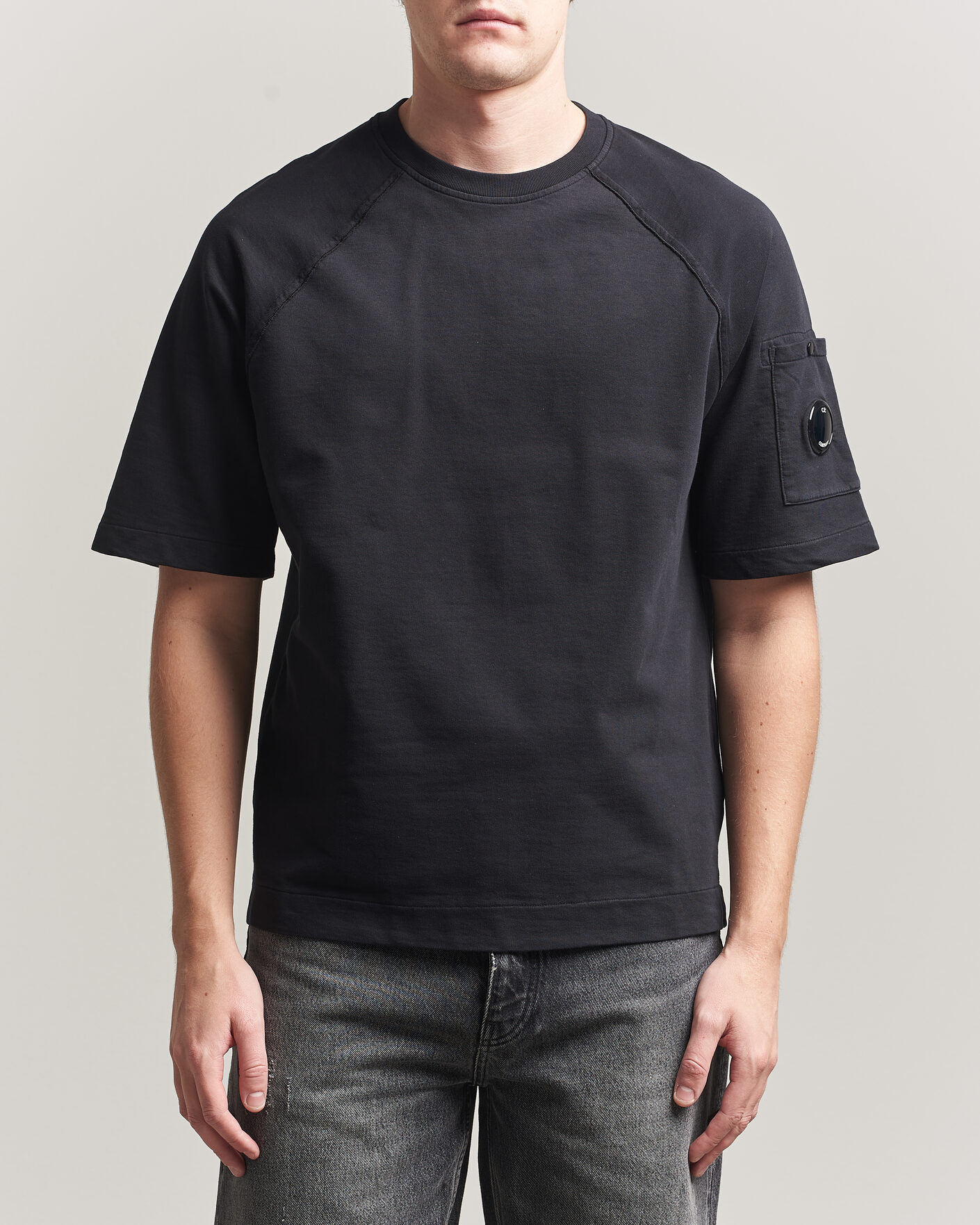 Herre | T-Shirts | C.P. Company | Heavy Weight Lens T-Shirt Black