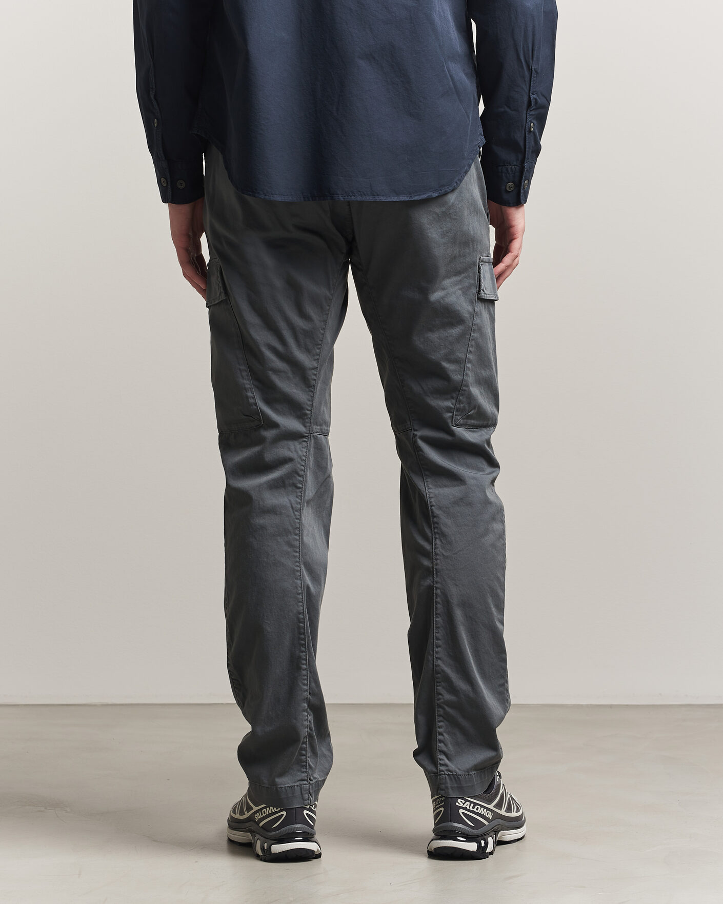 Herre | Bukser | C.P. Company | Satin Stretch Cargo Pants Dark Grey