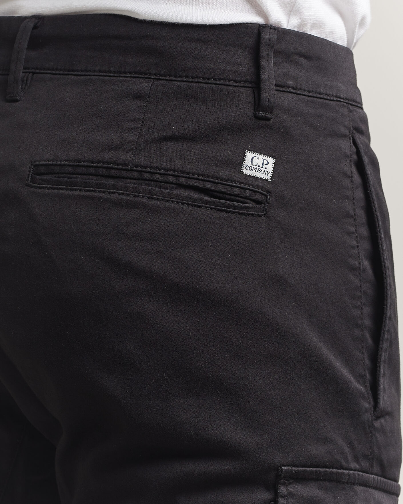 Herre | Bukser | C.P. Company | Satin Stretch Cargo Pants Black
