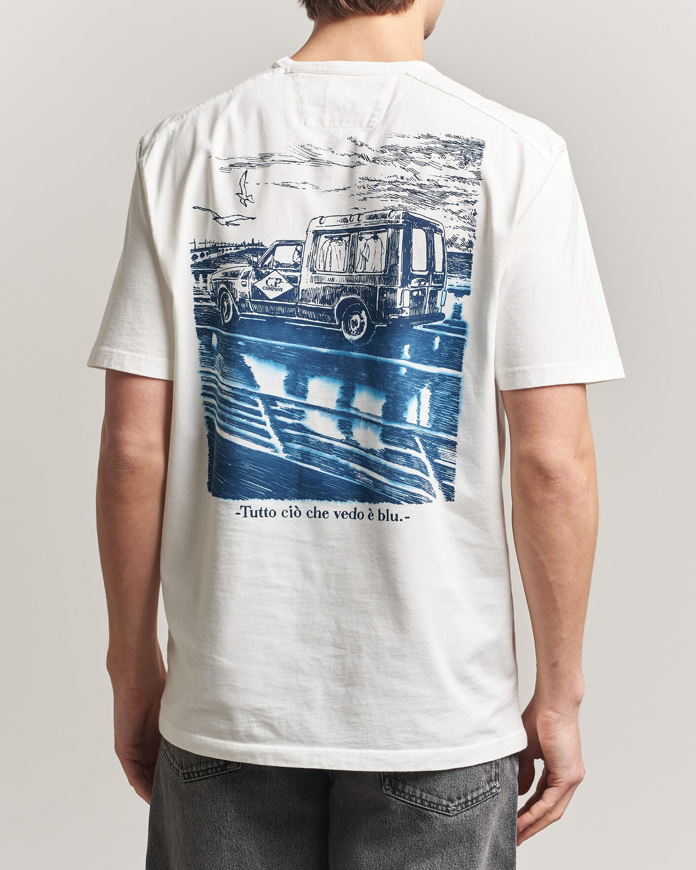 Herre | T-Shirts | C.P. Company | Cotton Jersey Back Print T-Shirt White