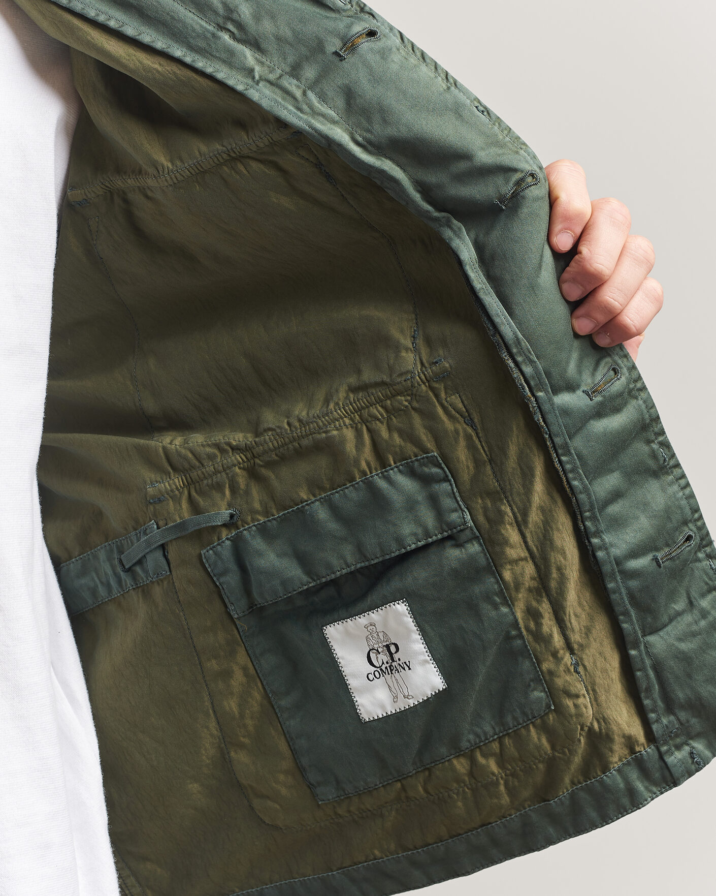 Herre | Jakker | C.P. Company | Raso Cinque Cotton Nylon Jungle Jacket Dark Green