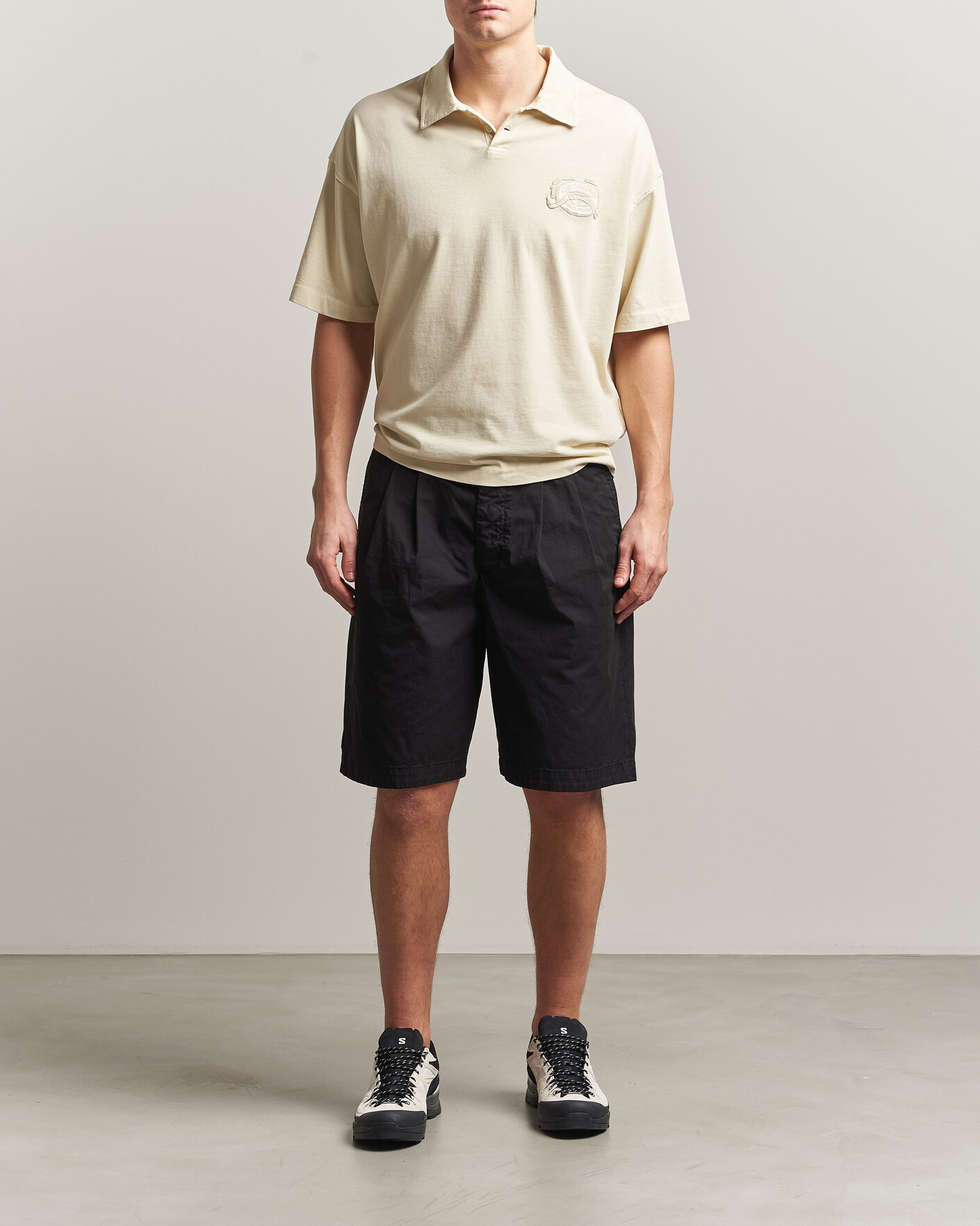 Herre | Shorts | C.P. Company | Cotton Gabardine Pleated Loose Shorts Black