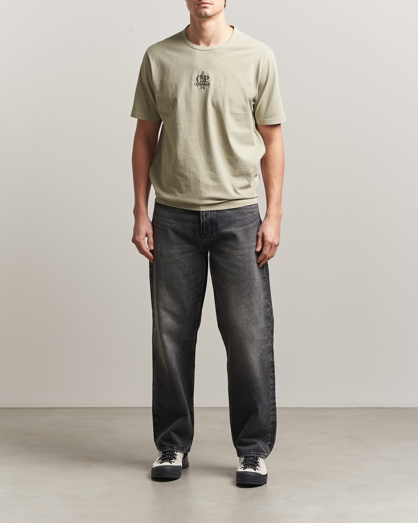 Herre | T-Shirts | C.P. Company | Back Printed Cotton T-Shirt Washed Green