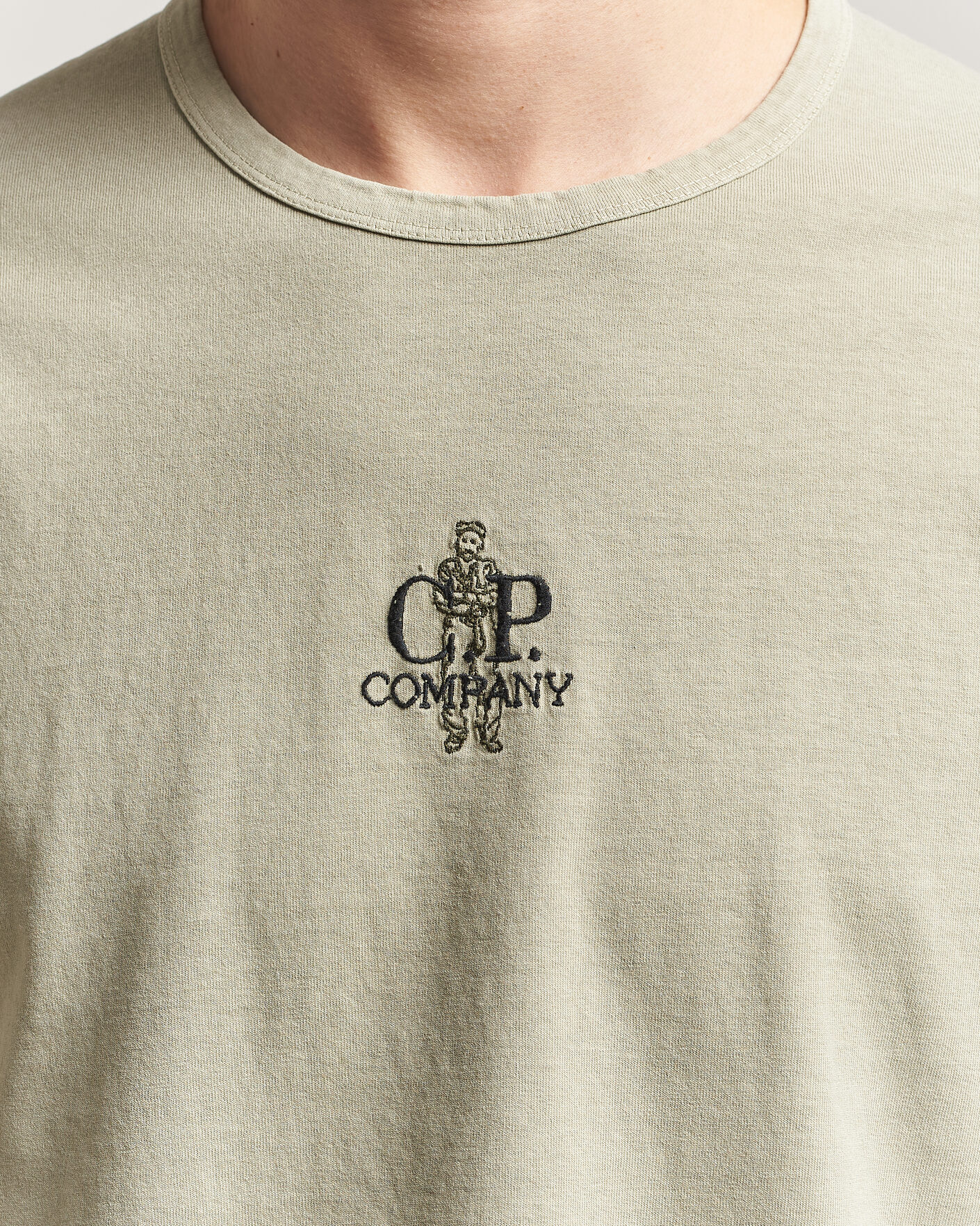 Herre | T-Shirts | C.P. Company | Back Printed Cotton T-Shirt Washed Green