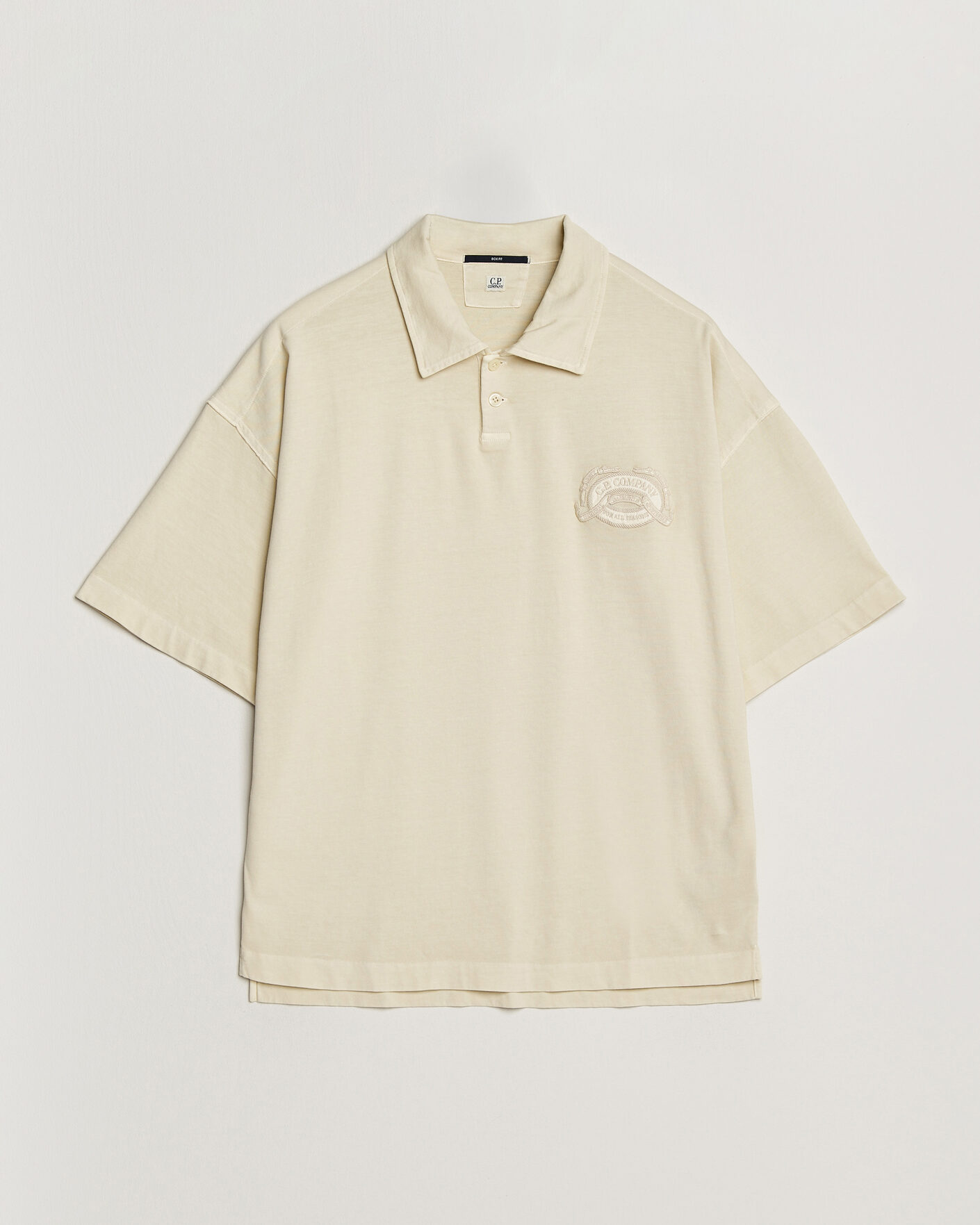Herre | Pikéer | C.P. Company | Boxy Fit Cotton Logo Polo Cream