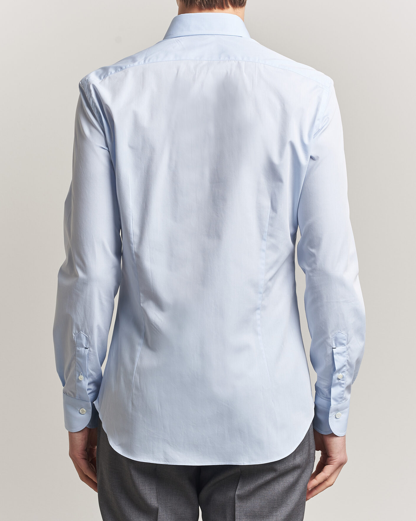Herre | Skjorter | Mazzarelli | Soft Cotton Button Down Shirt Light Blue