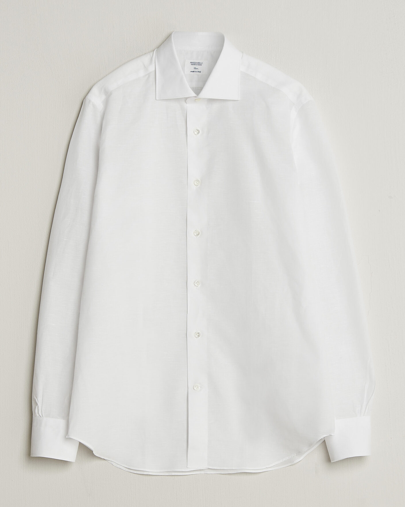 Herre | Skjorter | Mazzarelli | Soft Cotton/Linen Shirt White
