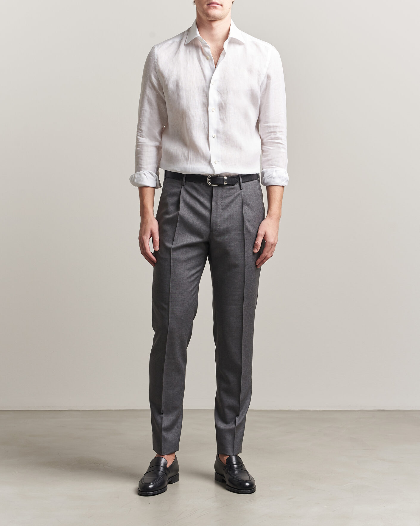 Herre | Skjorter | Mazzarelli | Soft Linen Shirt White