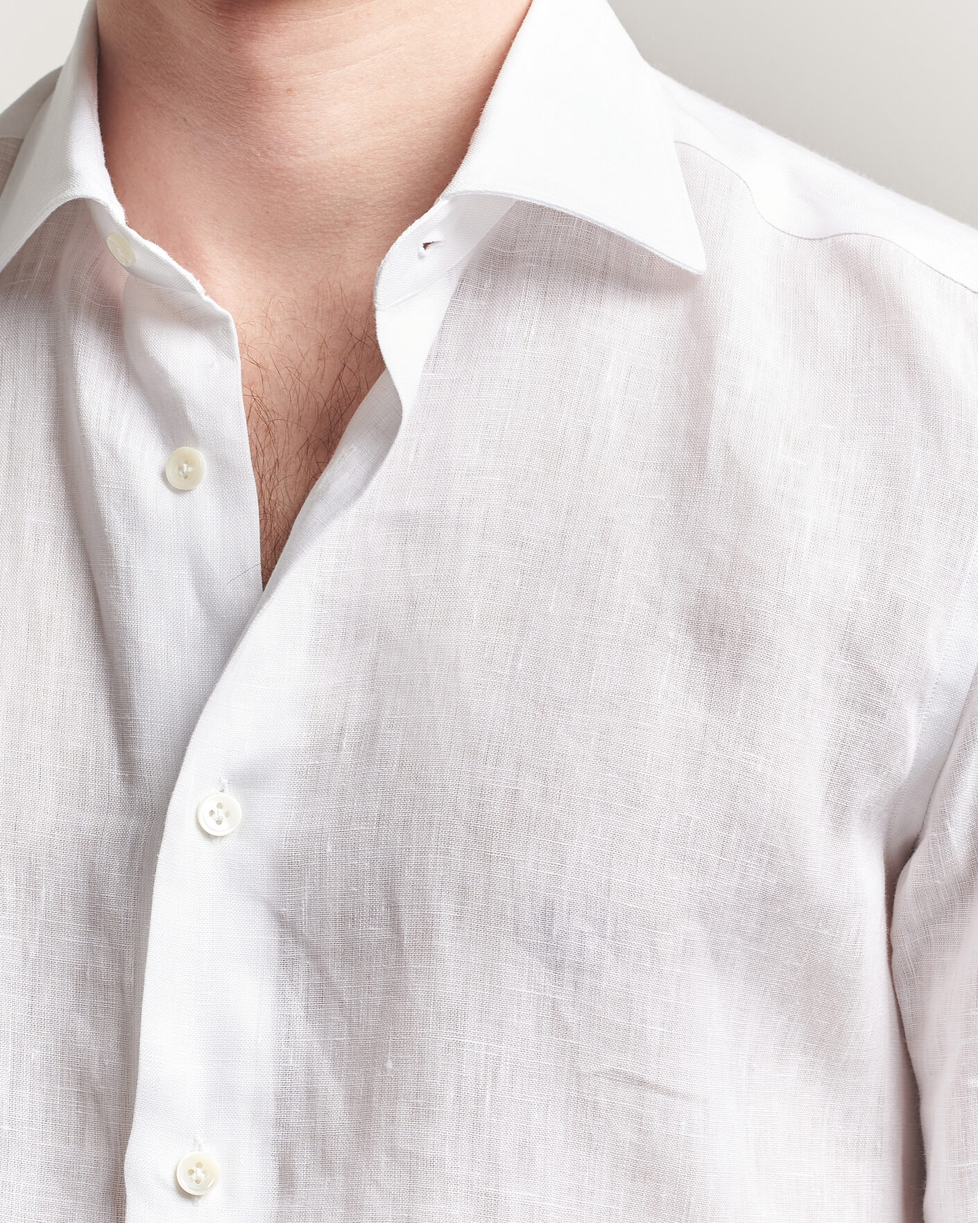 Herre | Skjorter | Mazzarelli | Soft Linen Shirt White