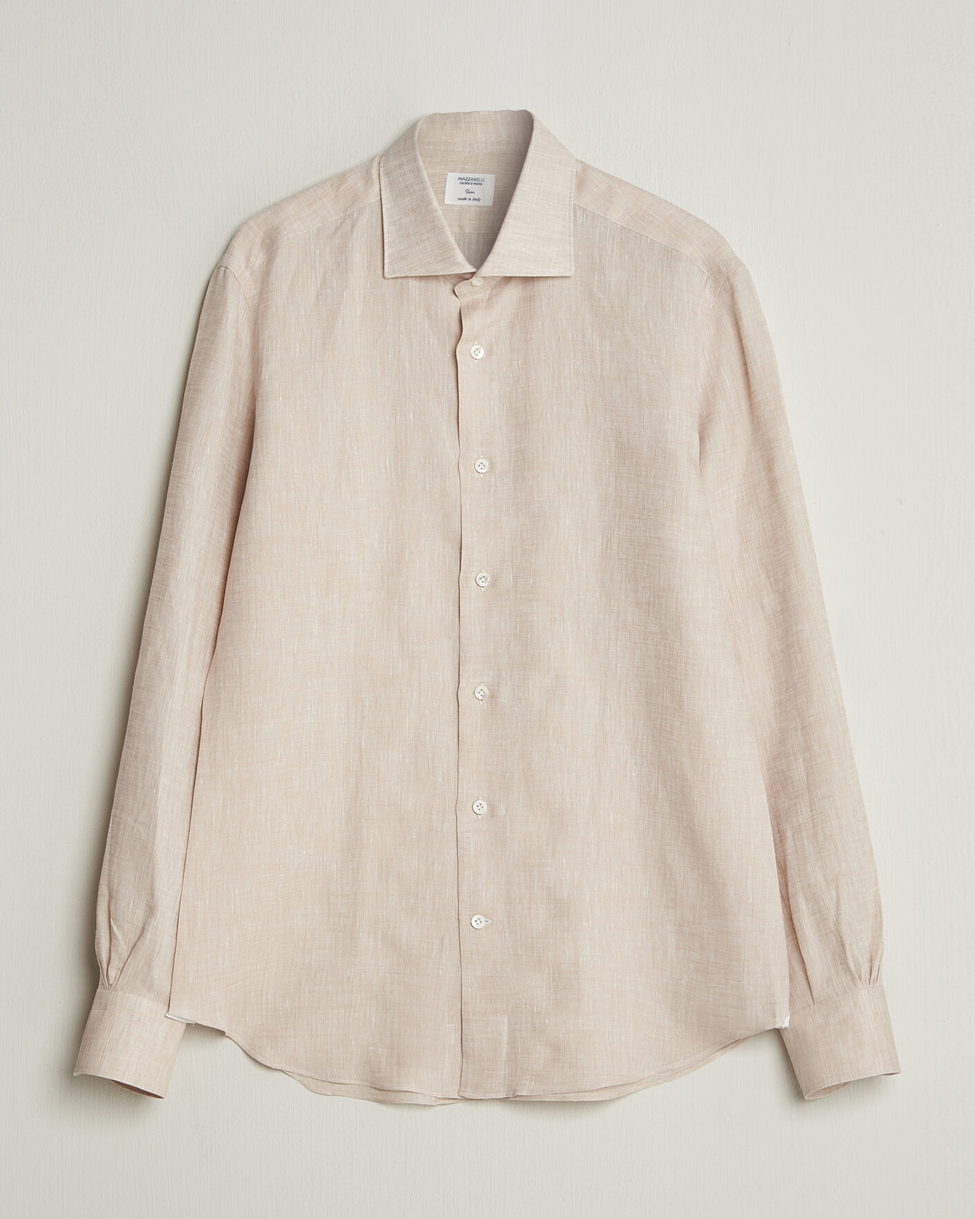 Herre | Skjorter | Mazzarelli | Soft Linen Shirt Beige