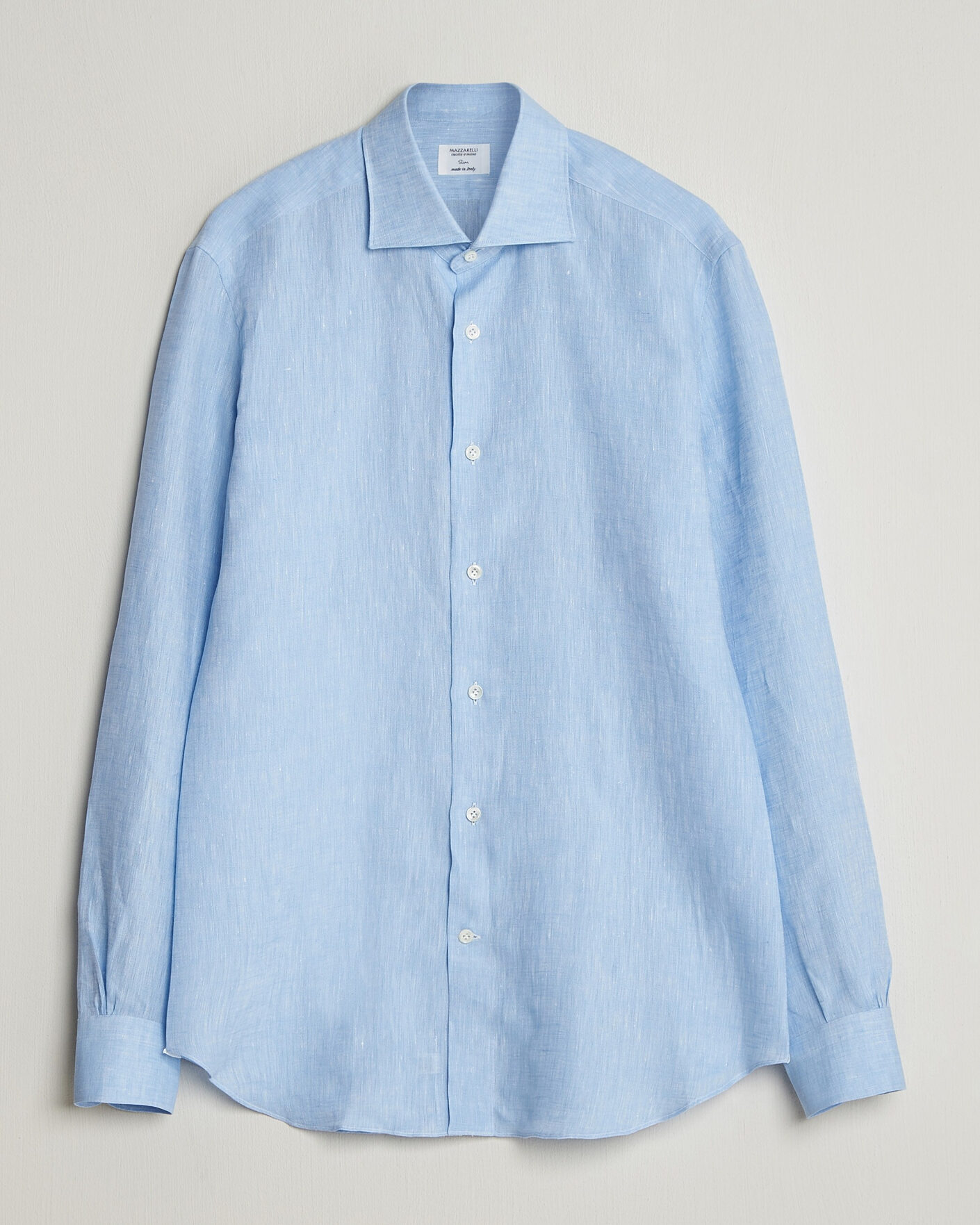 Herre | Skjorter | Mazzarelli | Soft Linen Shirt Light Blue