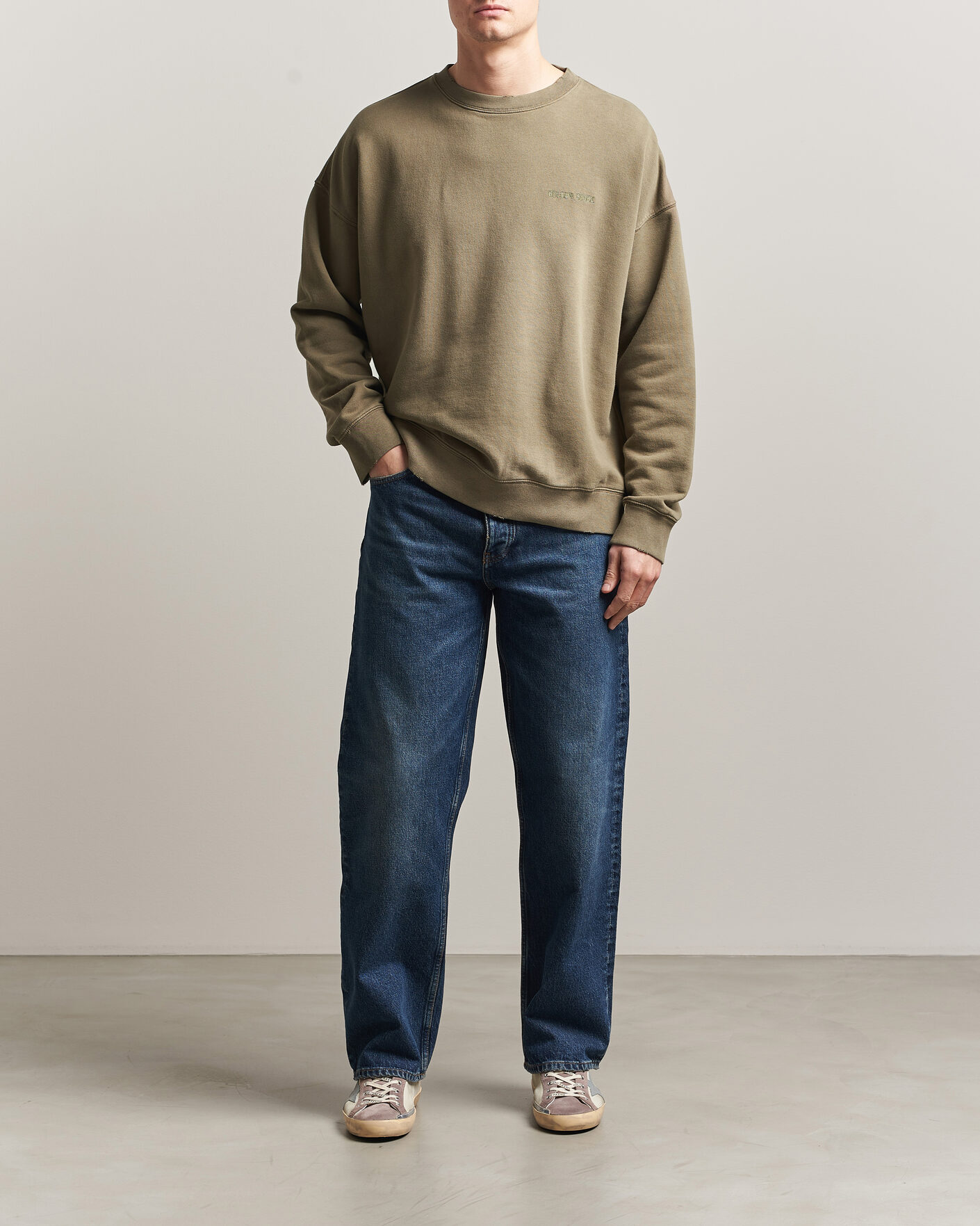 Herre | Gensere | Golden Goose | Journey Dyed Cotton Sweatshirt Washed Beige