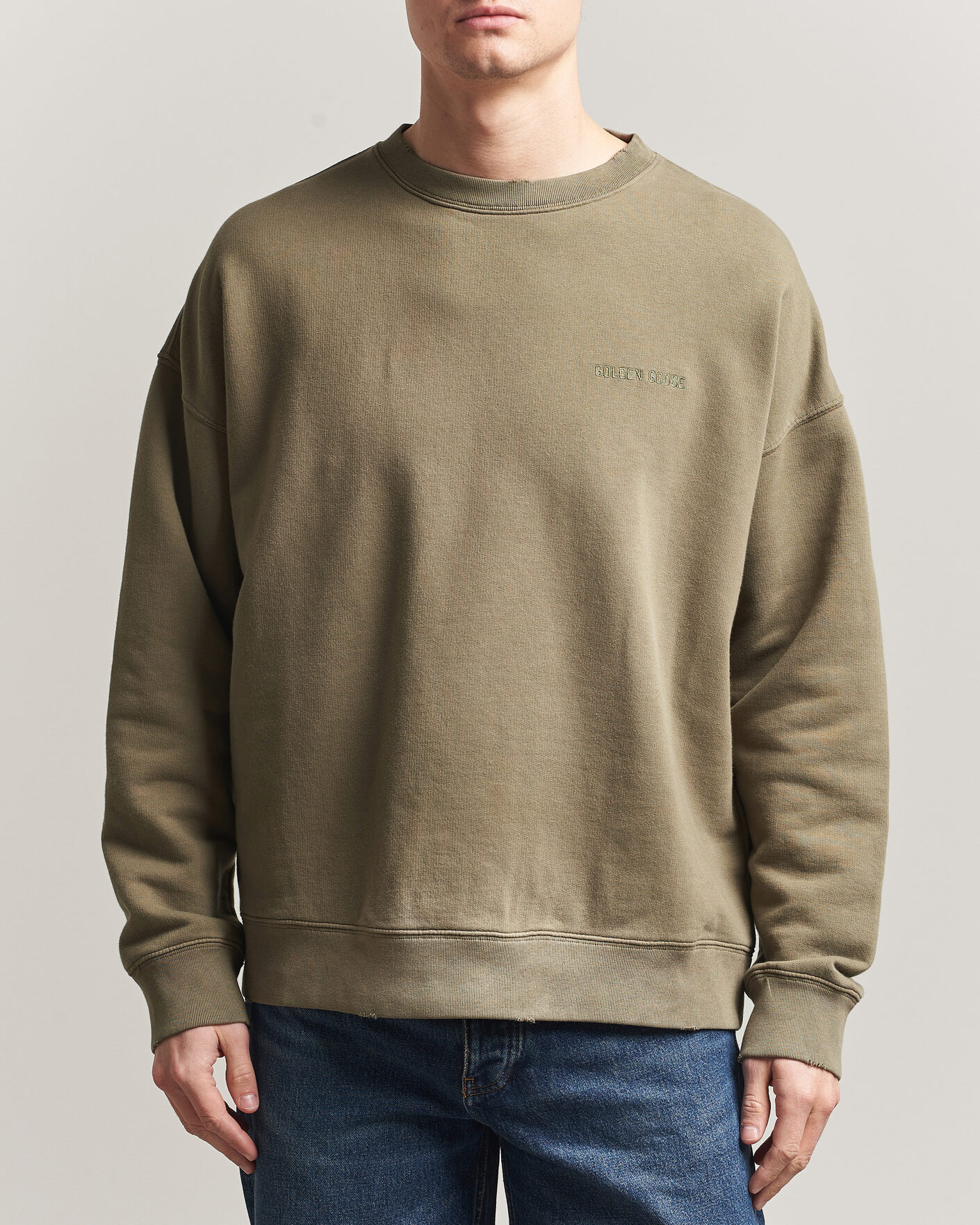 Herre | Gensere | Golden Goose | Journey Dyed Cotton Sweatshirt Washed Beige