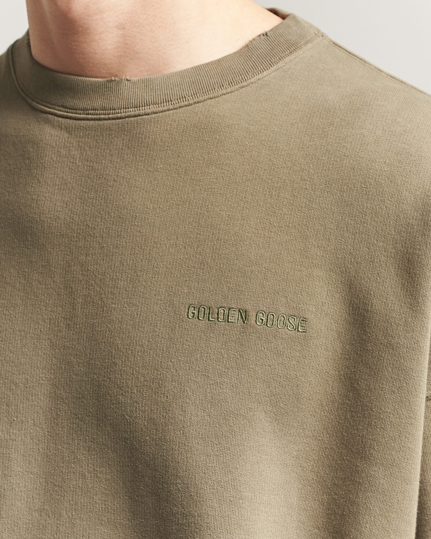 Herre | Gensere | Golden Goose | Journey Dyed Cotton Sweatshirt Washed Beige