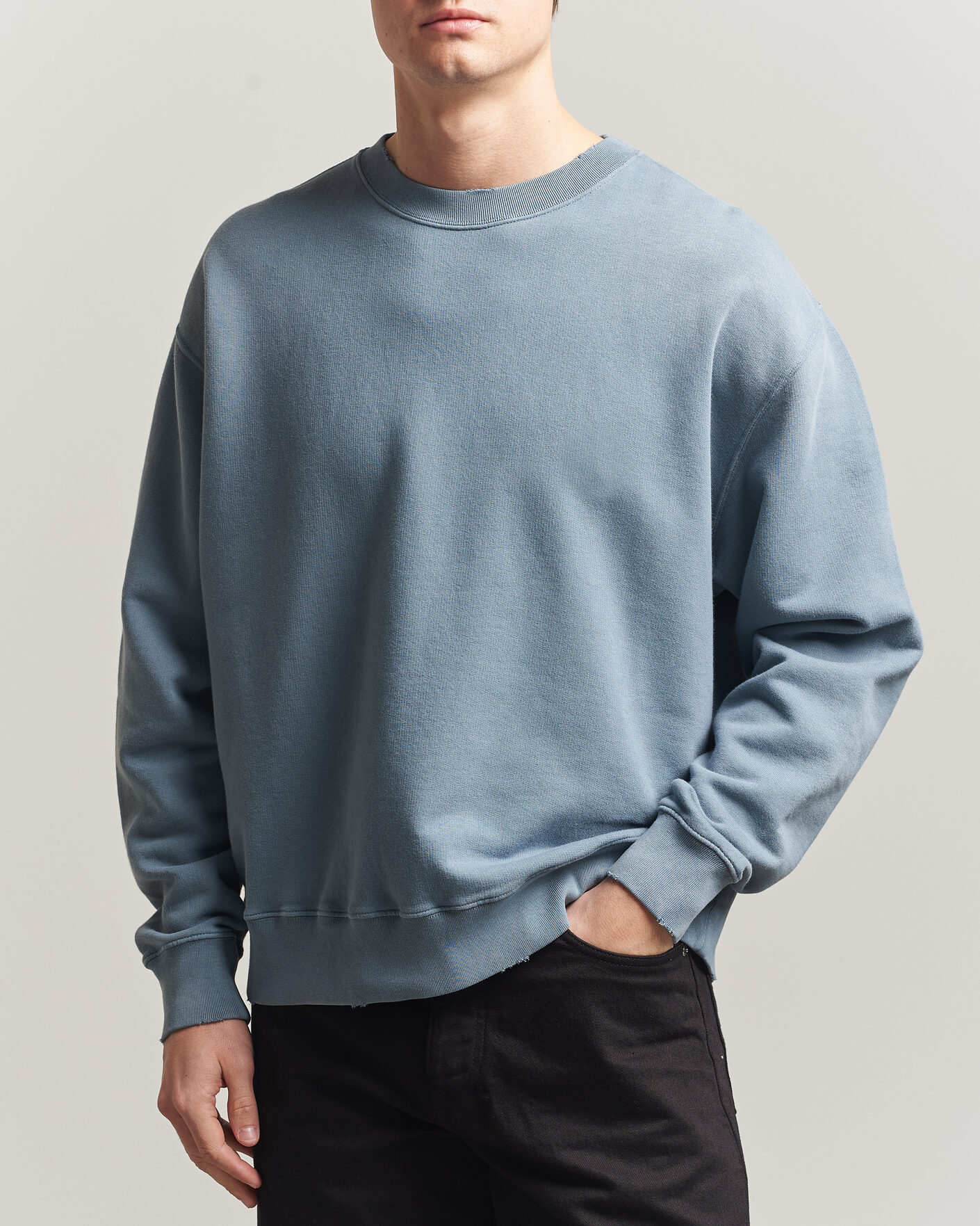 Herre | Gensere | Golden Goose | Boxi Faded Cotton Sweatshirt Windward Blue