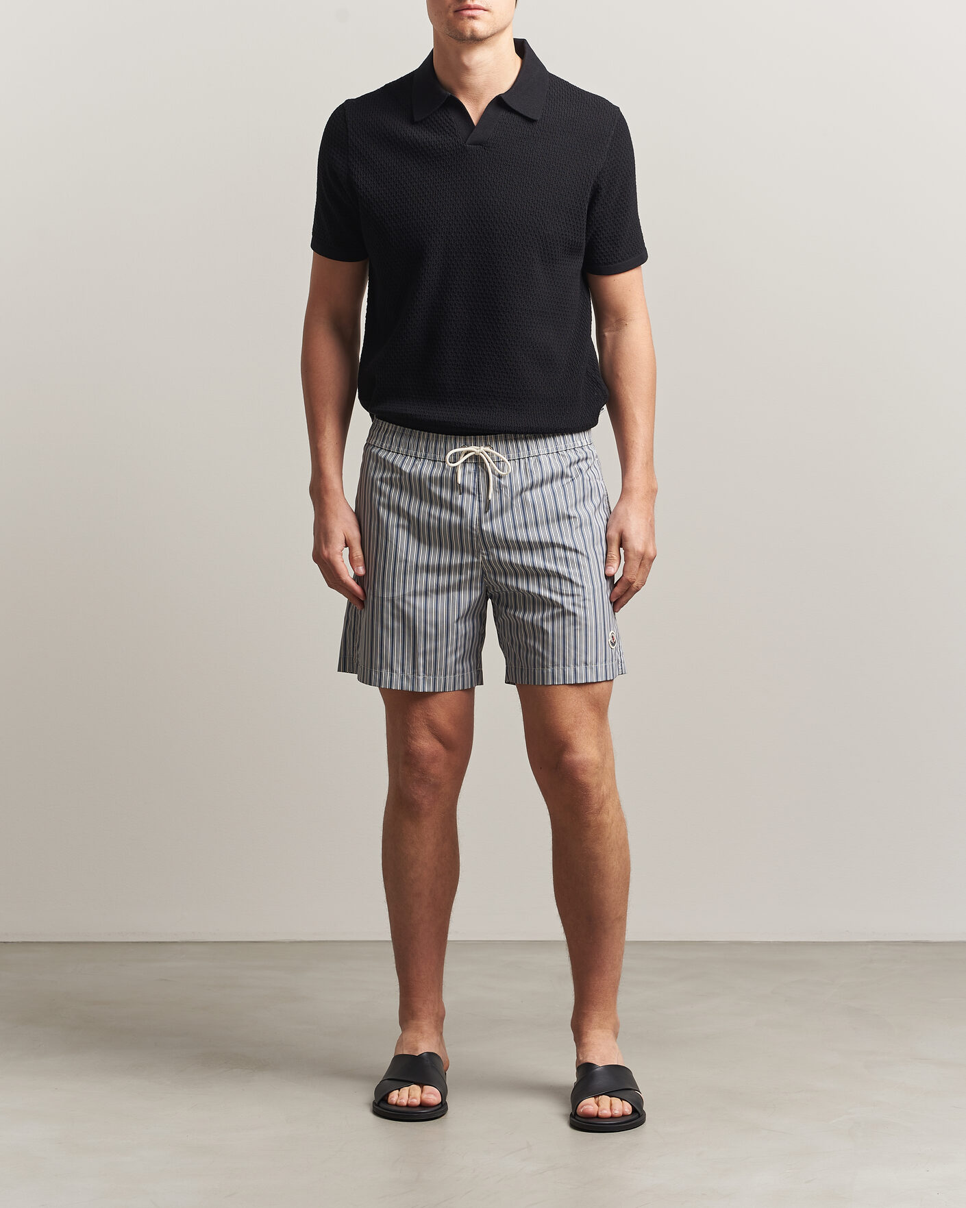Herre | Badeshorts | Moncler | Nylon Swim Shorts Blue Stripe