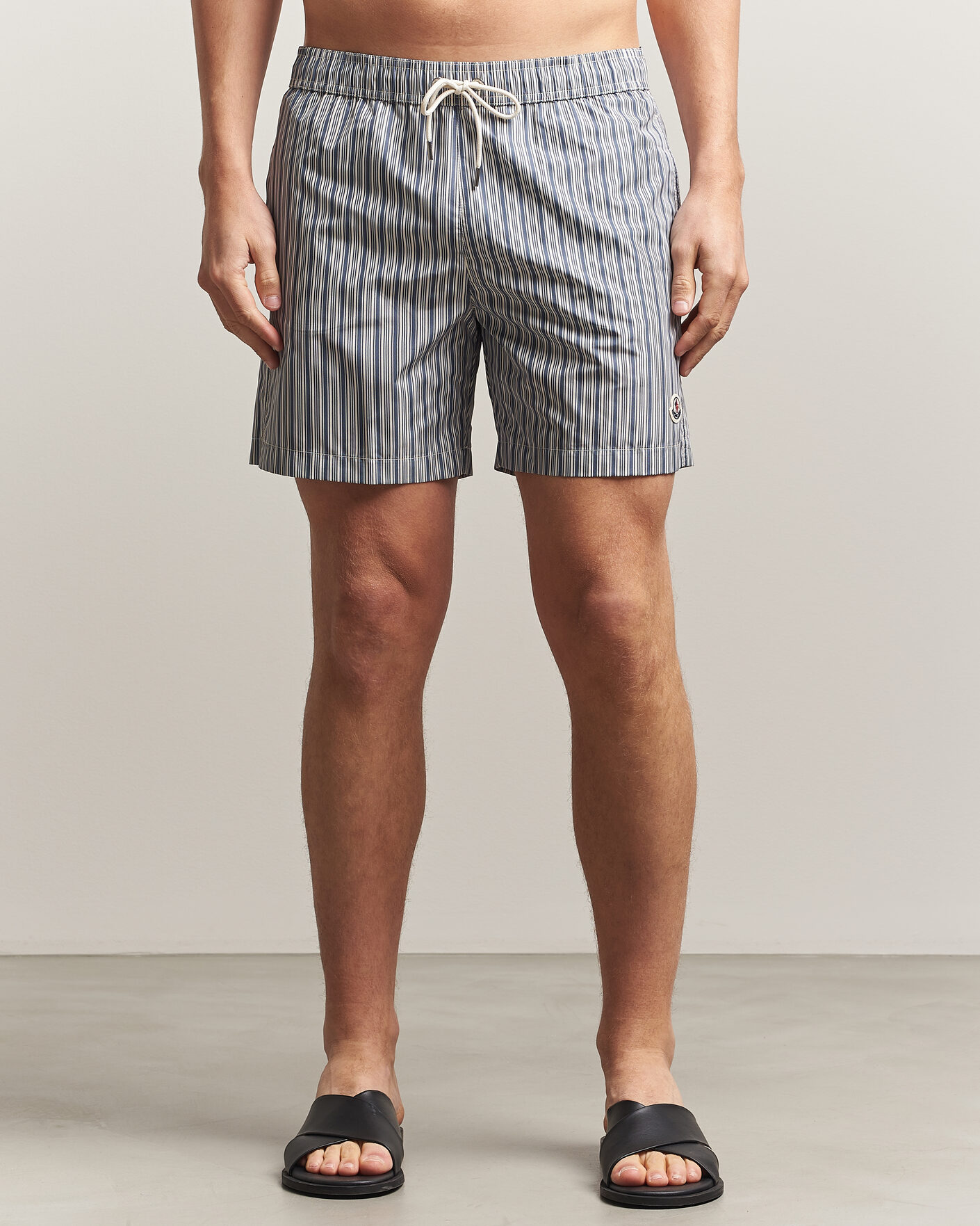 Herre | Badeshorts | Moncler | Nylon Swim Shorts Blue Stripe