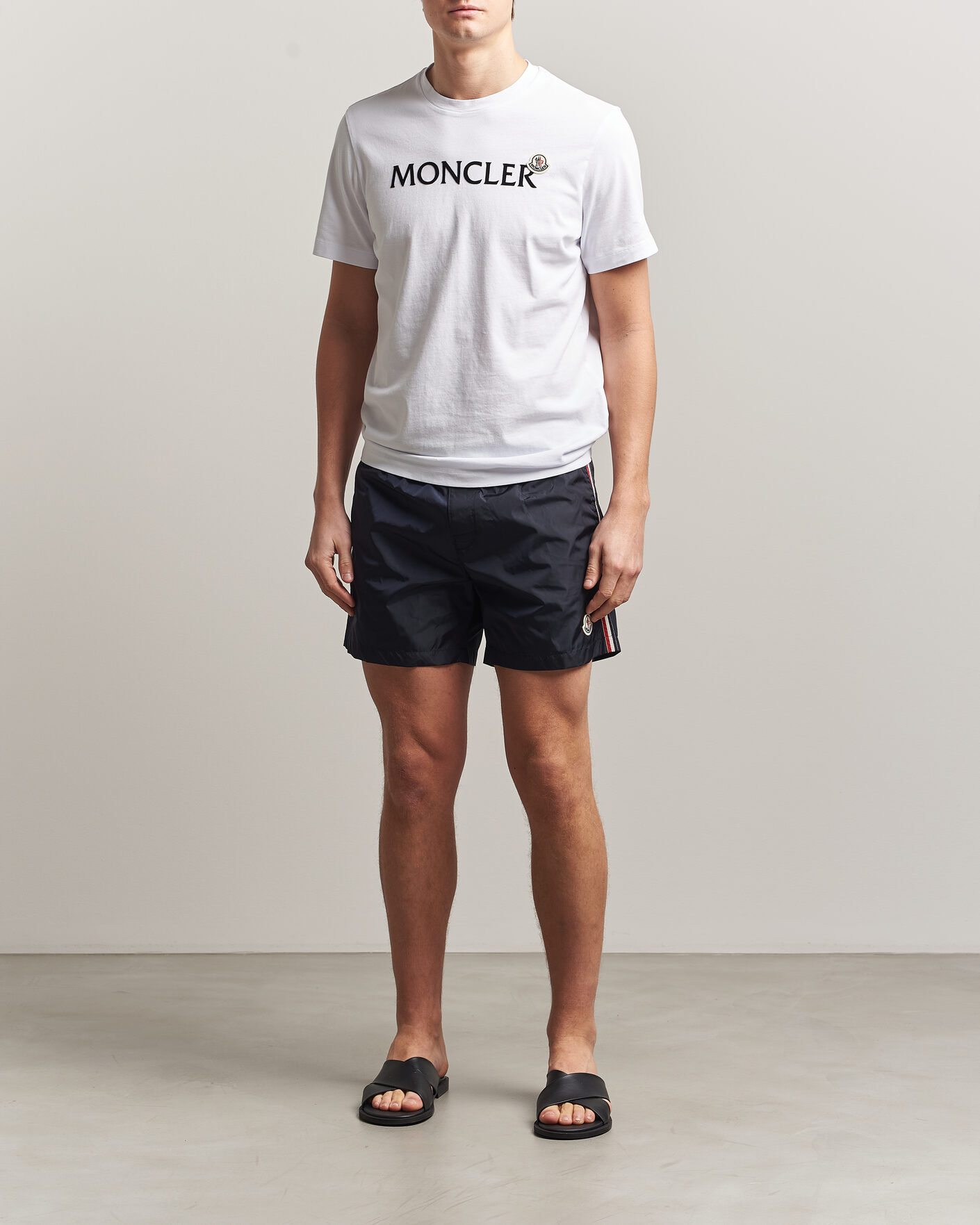 Herre | Badeshorts | Moncler | Contrast Band Swim Shorts Navy