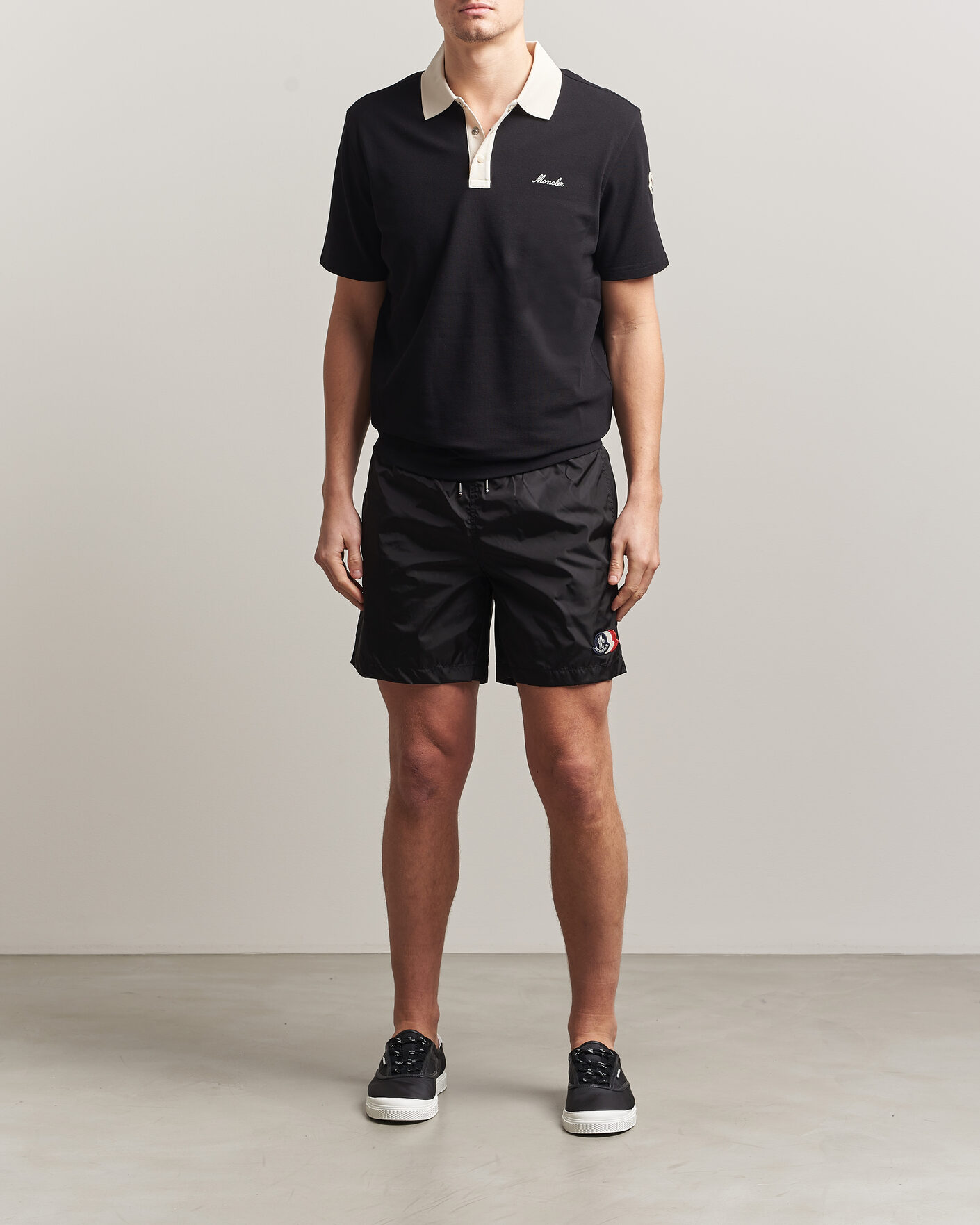Herre | Badeshorts | Moncler | Tricolore Logo Swim Shorts Black