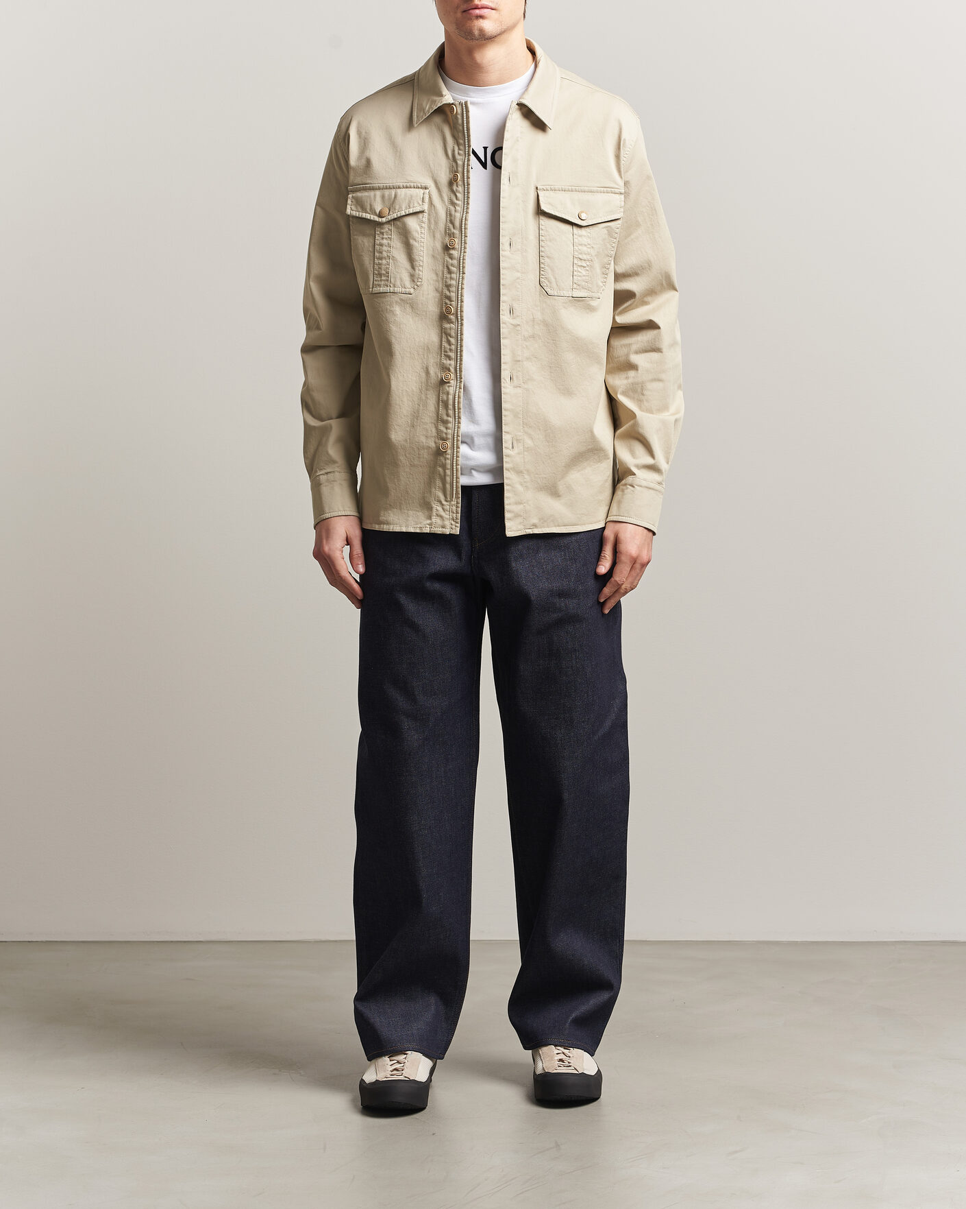 Herre | Skjorter | Moncler | Double Pocket Overshirt Beige