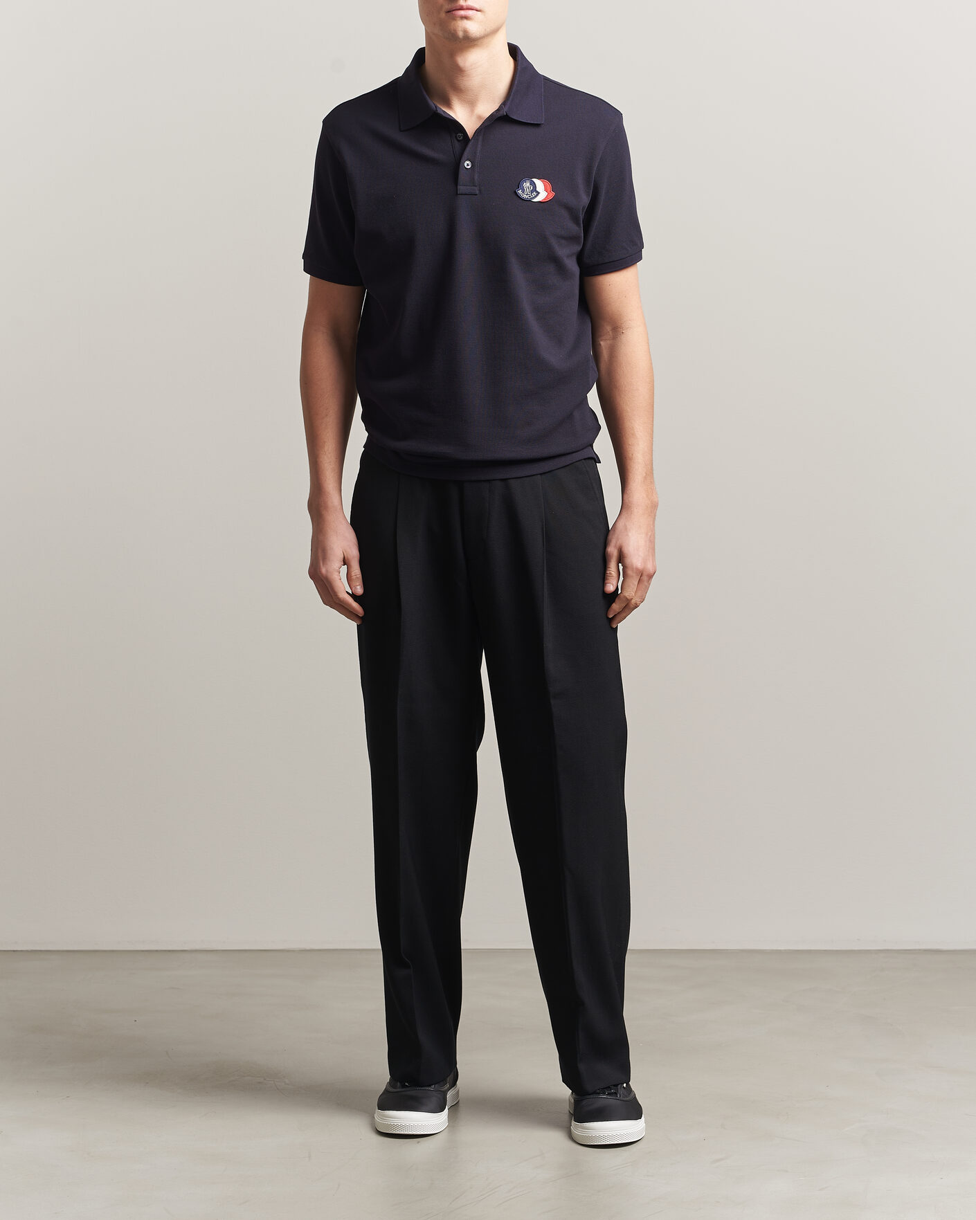 Herre | Pikéer | Moncler | Tricolore Logo Polo Navy