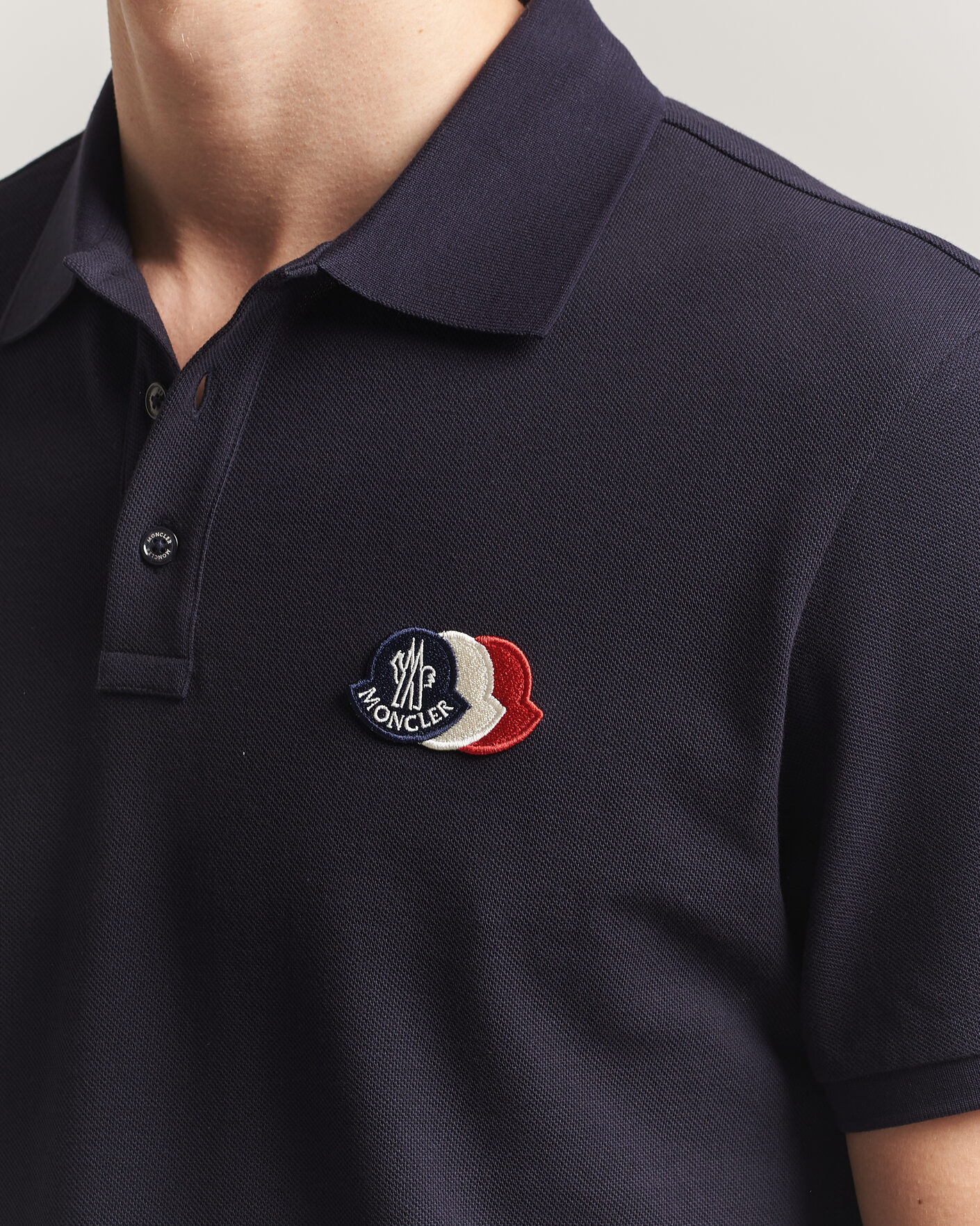 Herre | Pikéer | Moncler | Tricolore Logo Polo Navy