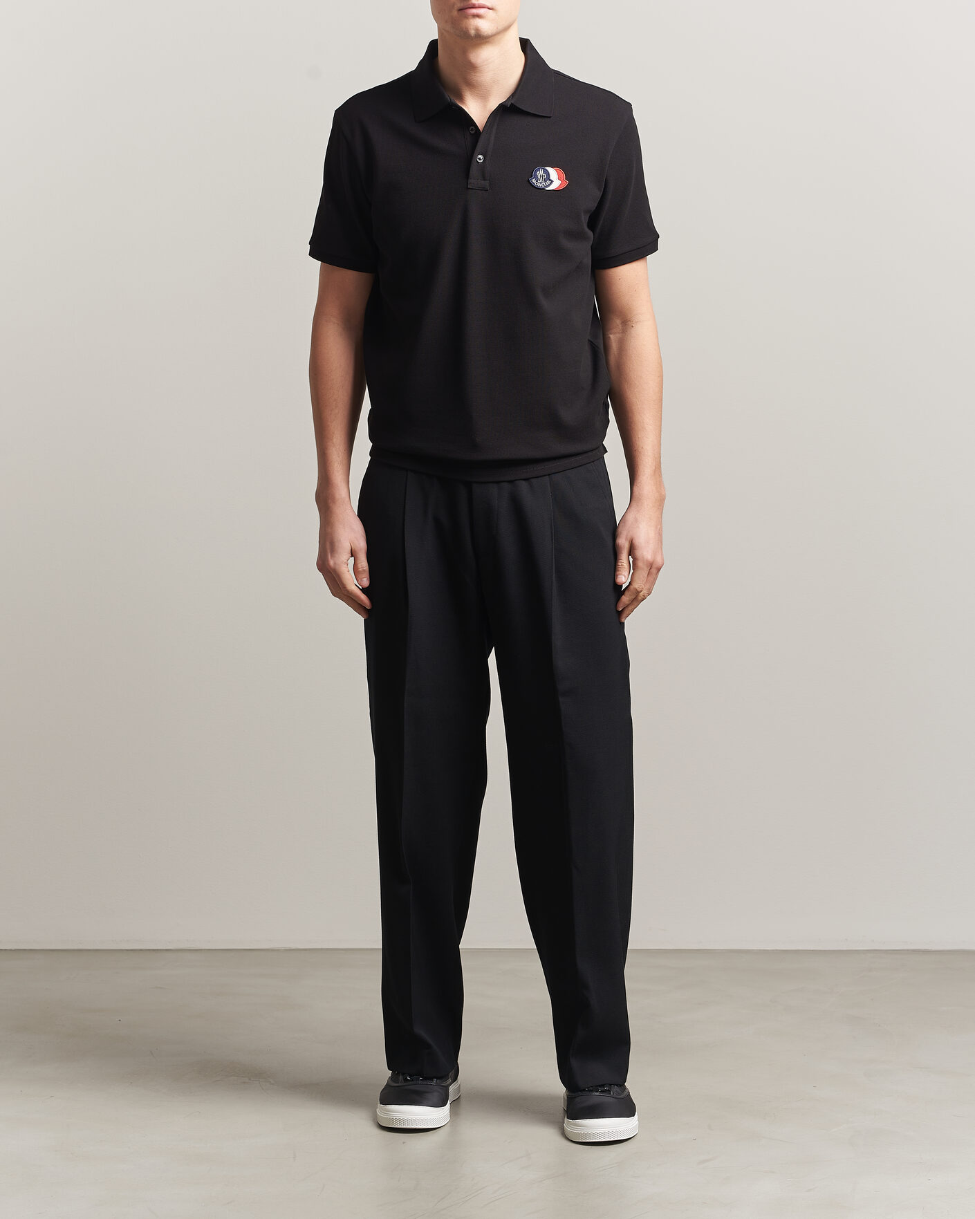 Herre | Pikéer | Moncler | Tricolore Logo Polo Black