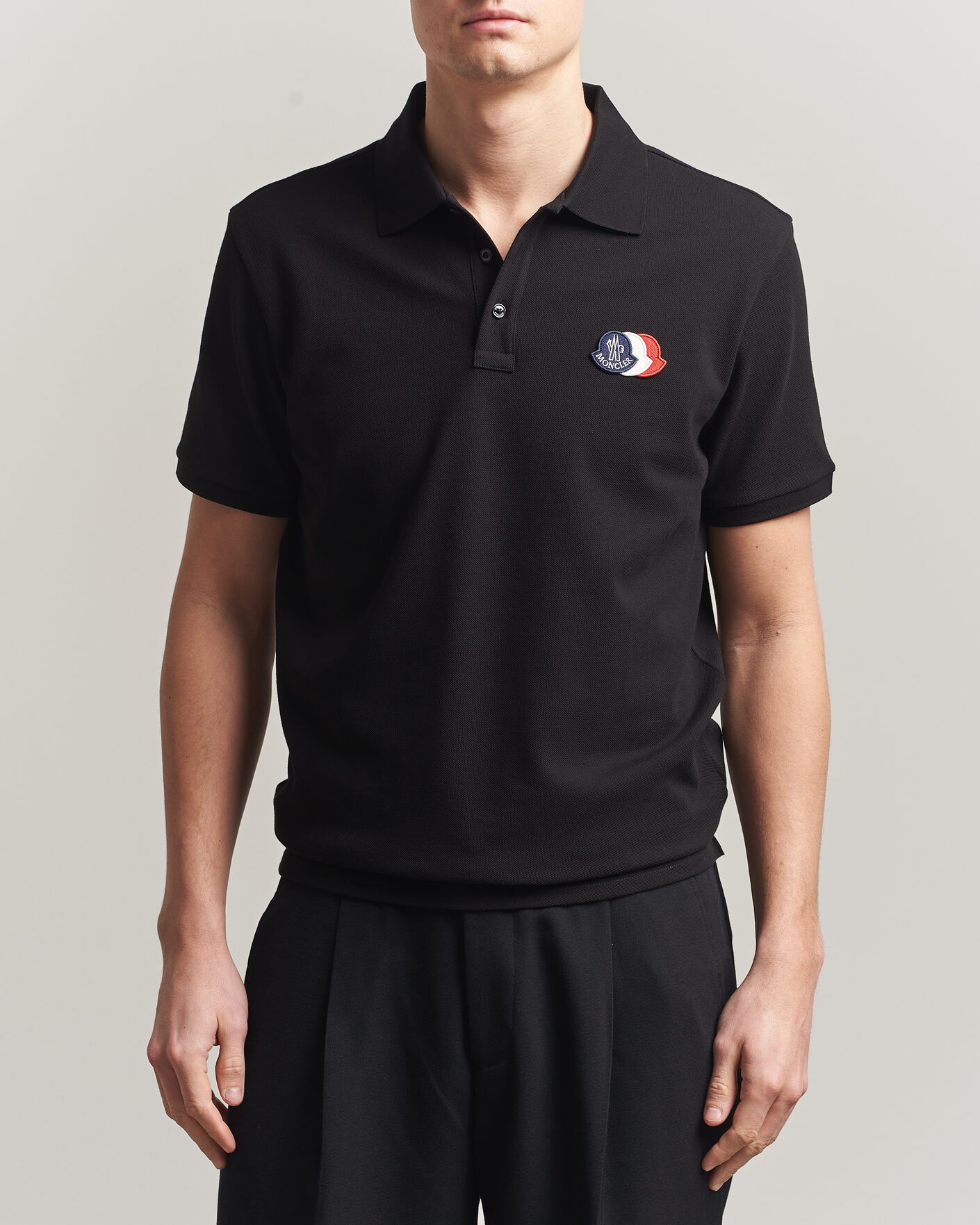 Herre | Pikéer | Moncler | Tricolore Logo Polo Black