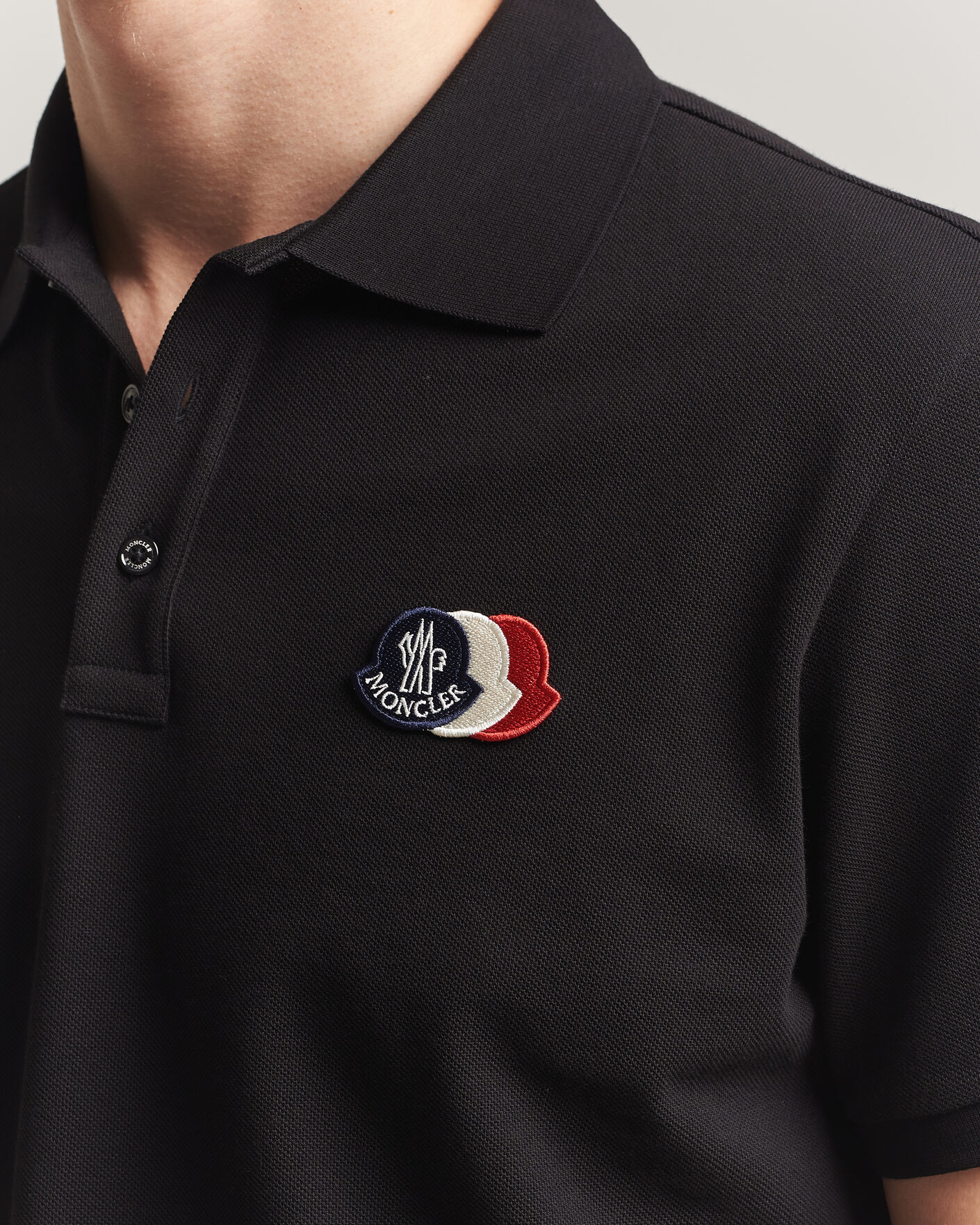 Herre | Pikéer | Moncler | Tricolore Logo Polo Black